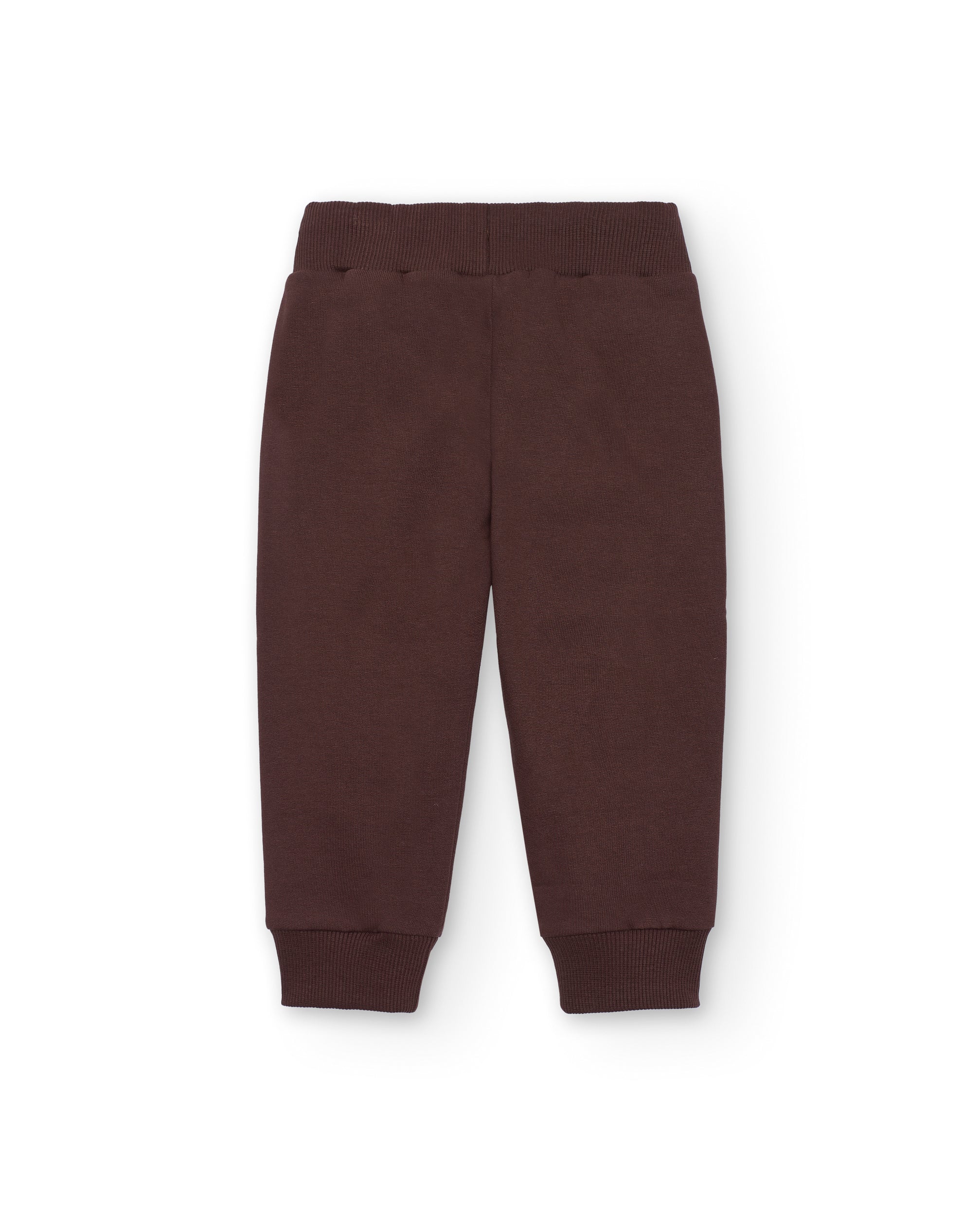 Pantalón jogger para niño en marrón con estampado gráfico