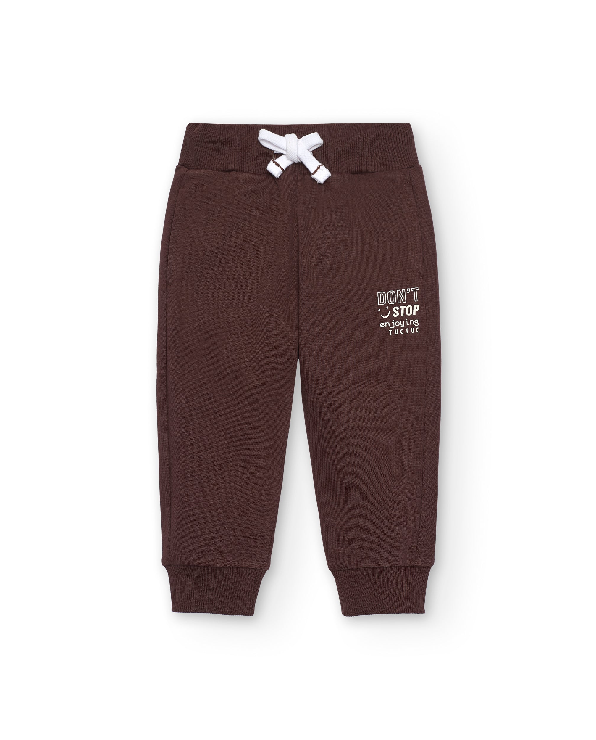 Conjunto de chaqueta y pantalón para niño en marrón con