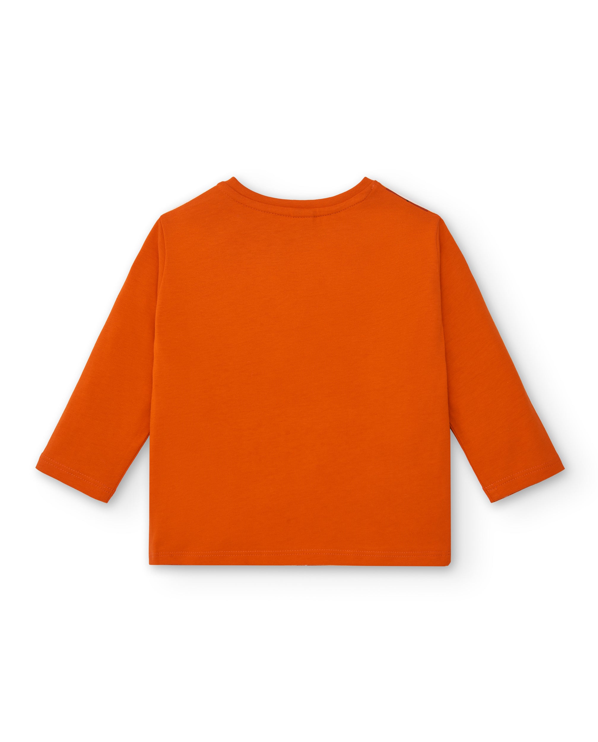 Camiseta de manga larga para niño en naranja estampado de