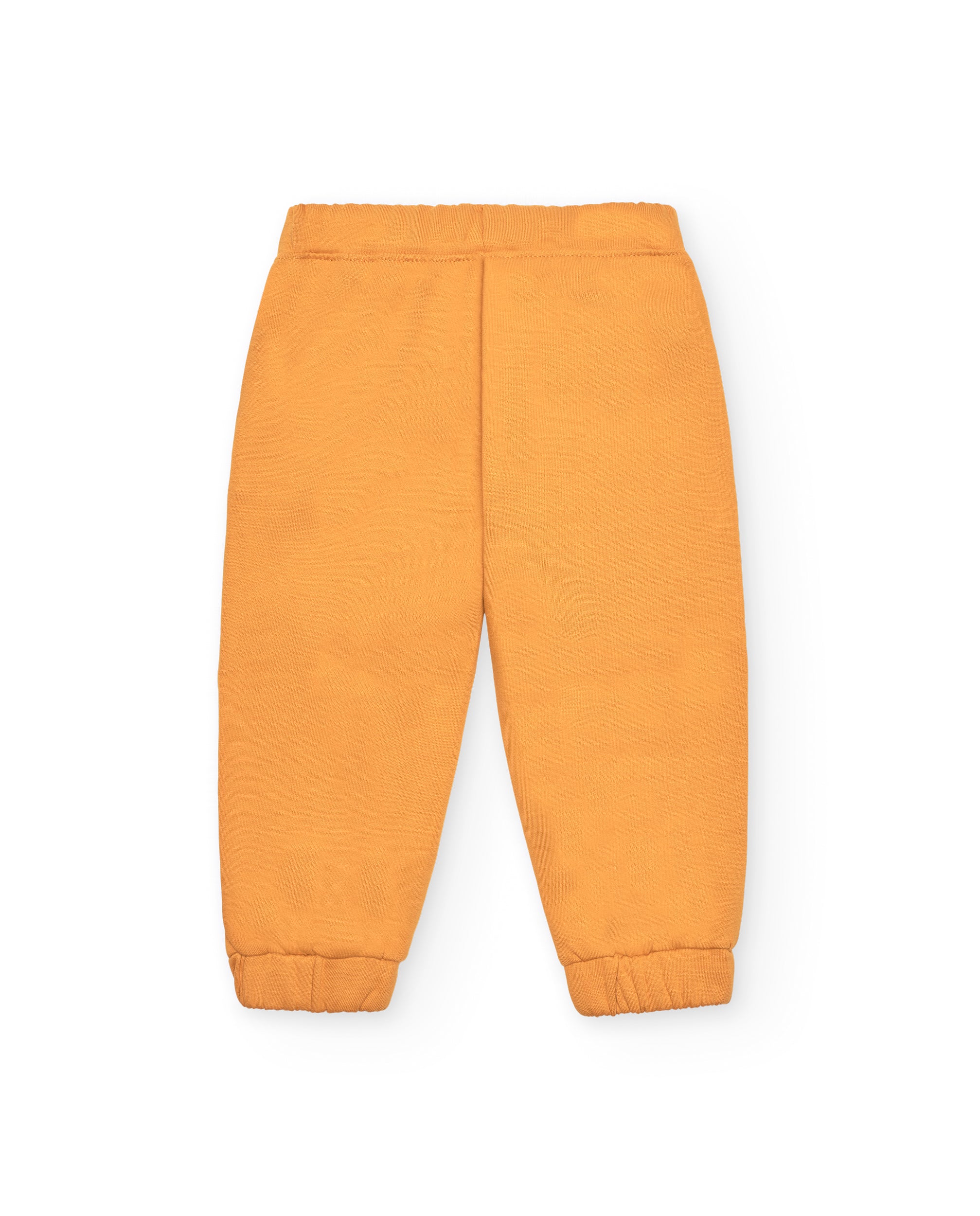 Pantalón de chándal para niño en mostaza con estampado "Hero"
