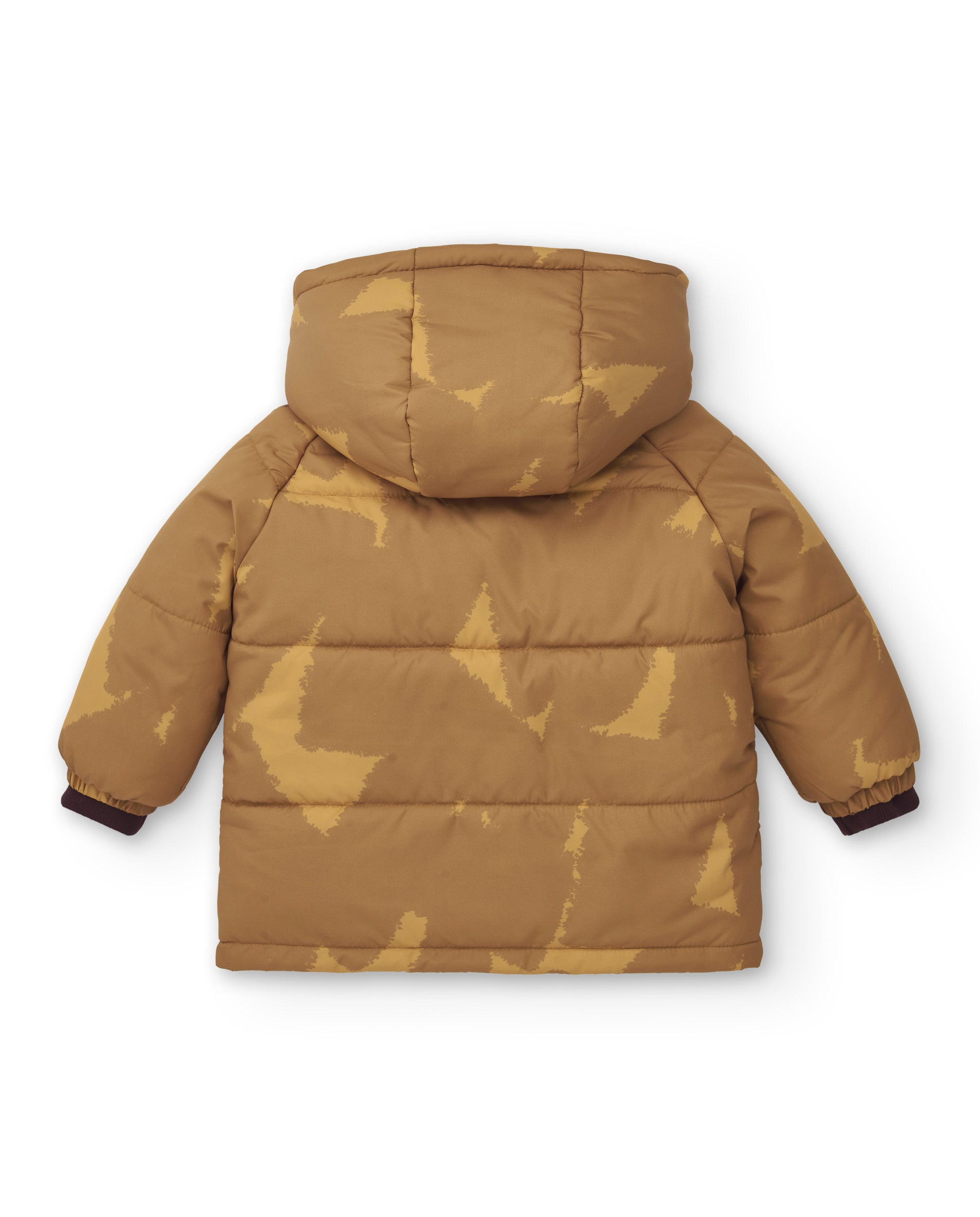 Abrigo acolchado para niño en marrón con estampado de "Hero"