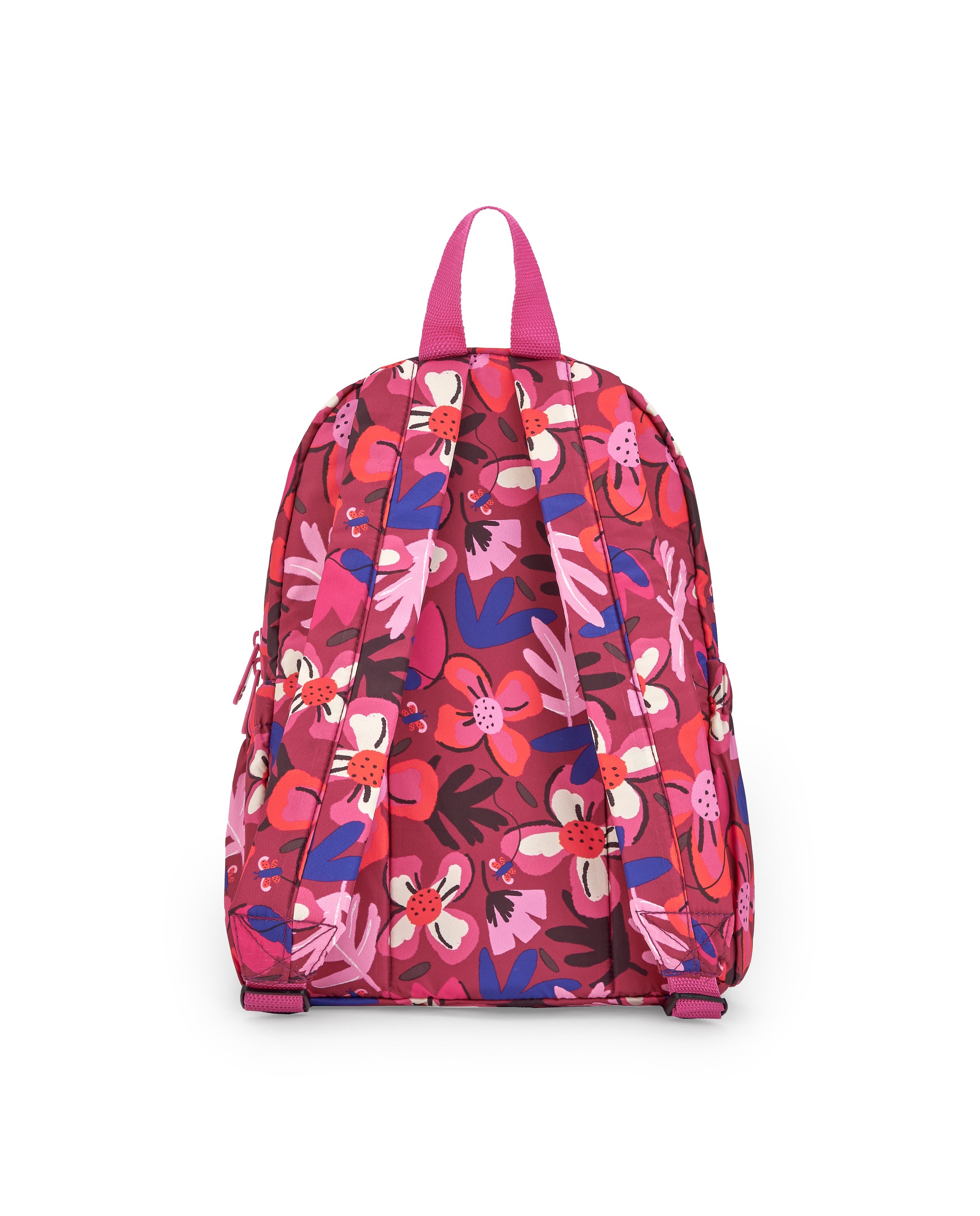 Mochila para niña en rosa con estampado floral colorido