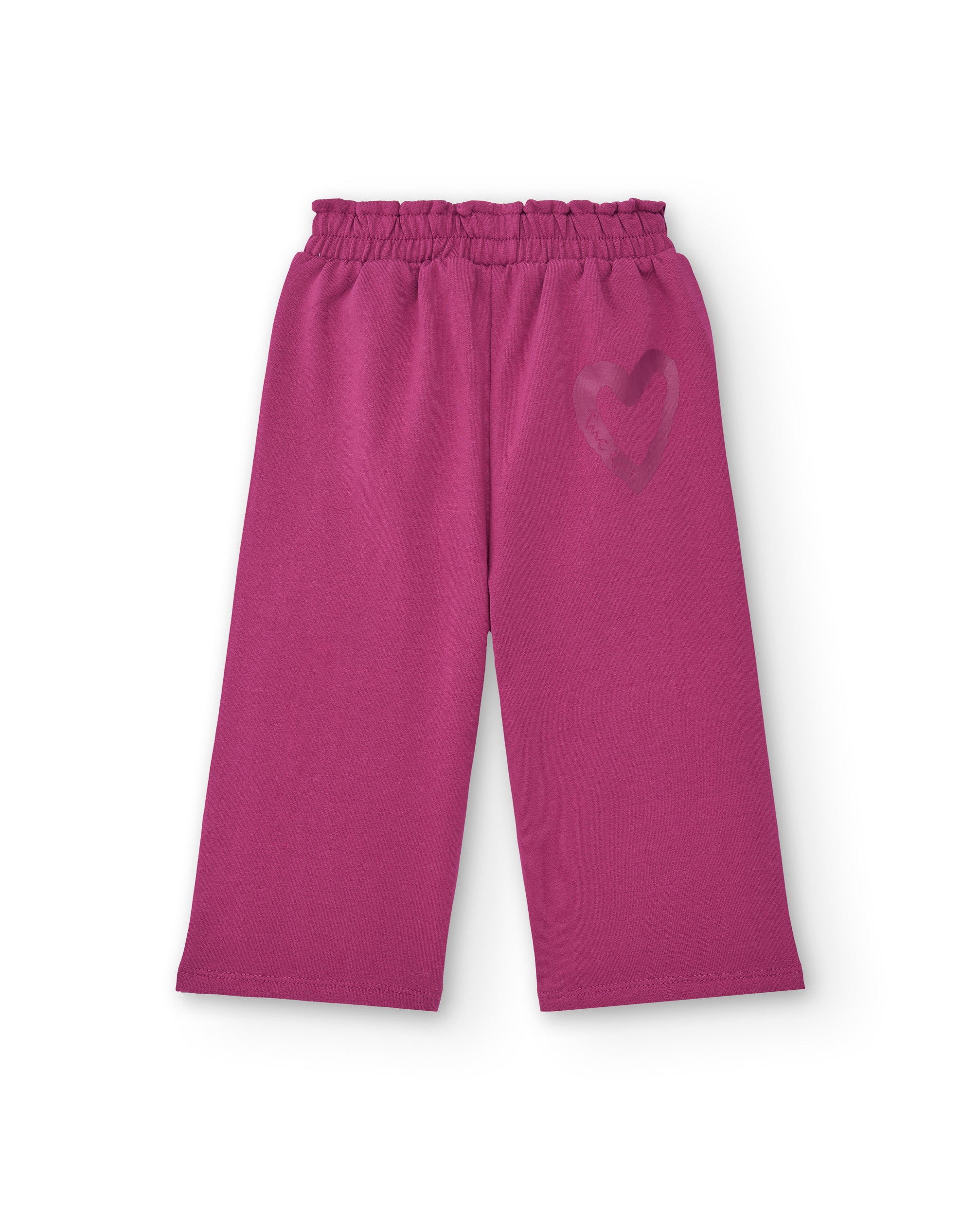 Pantalón de felpa para niña en color fucsia con lazo colección