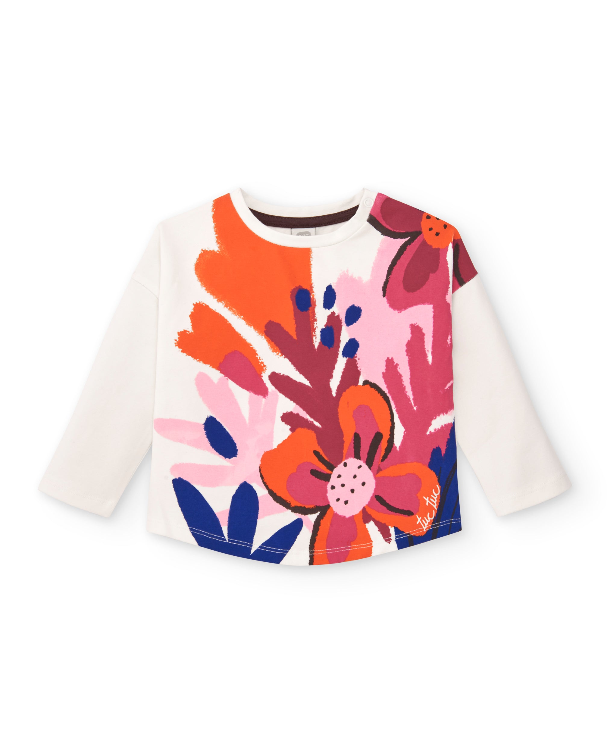 Camiseta de felpa para niña en color blanco con estampado