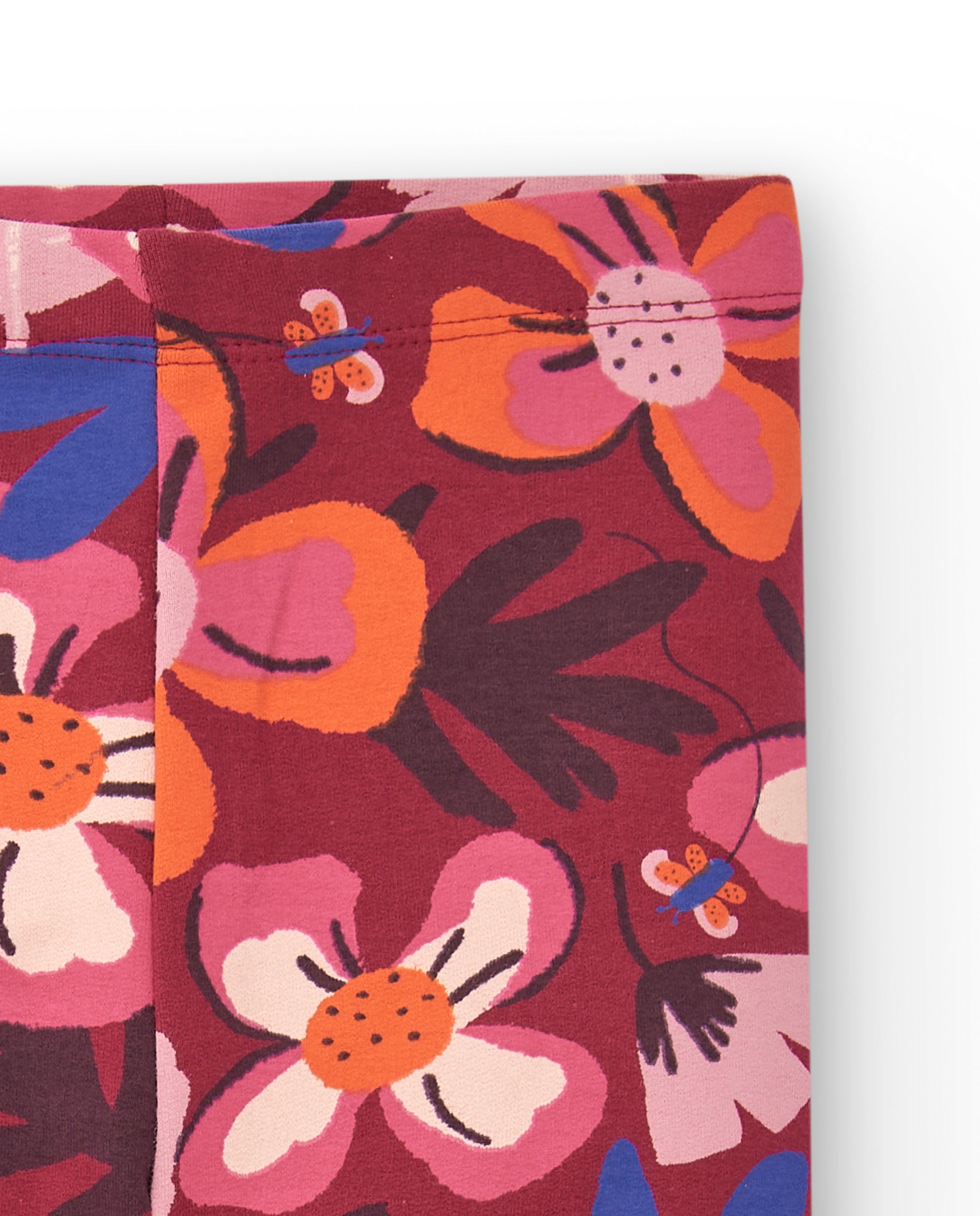Leggings para niña en rojo con estampado floral colección Super