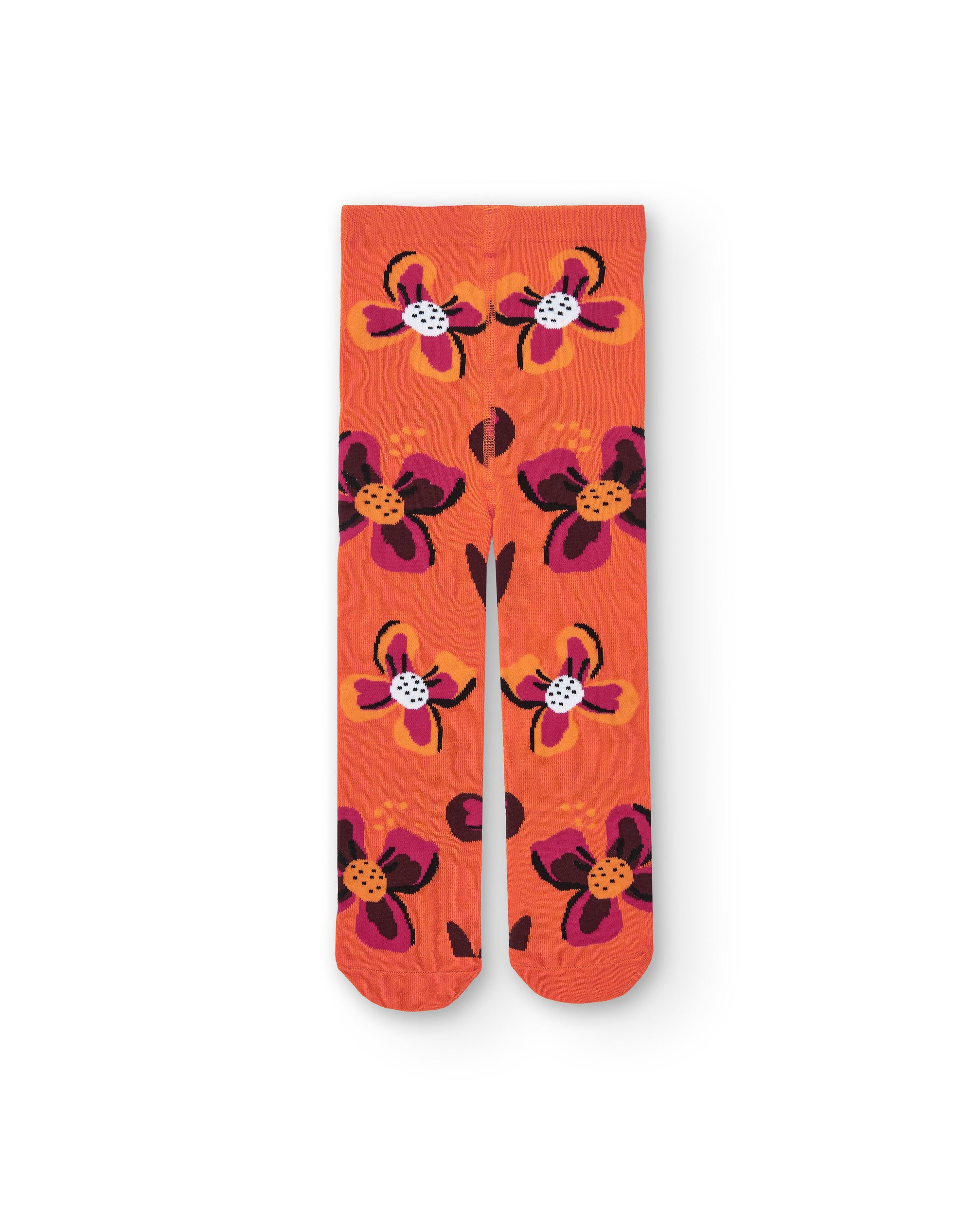 Pack de leotardos para niña en rosa y naranja con estampado