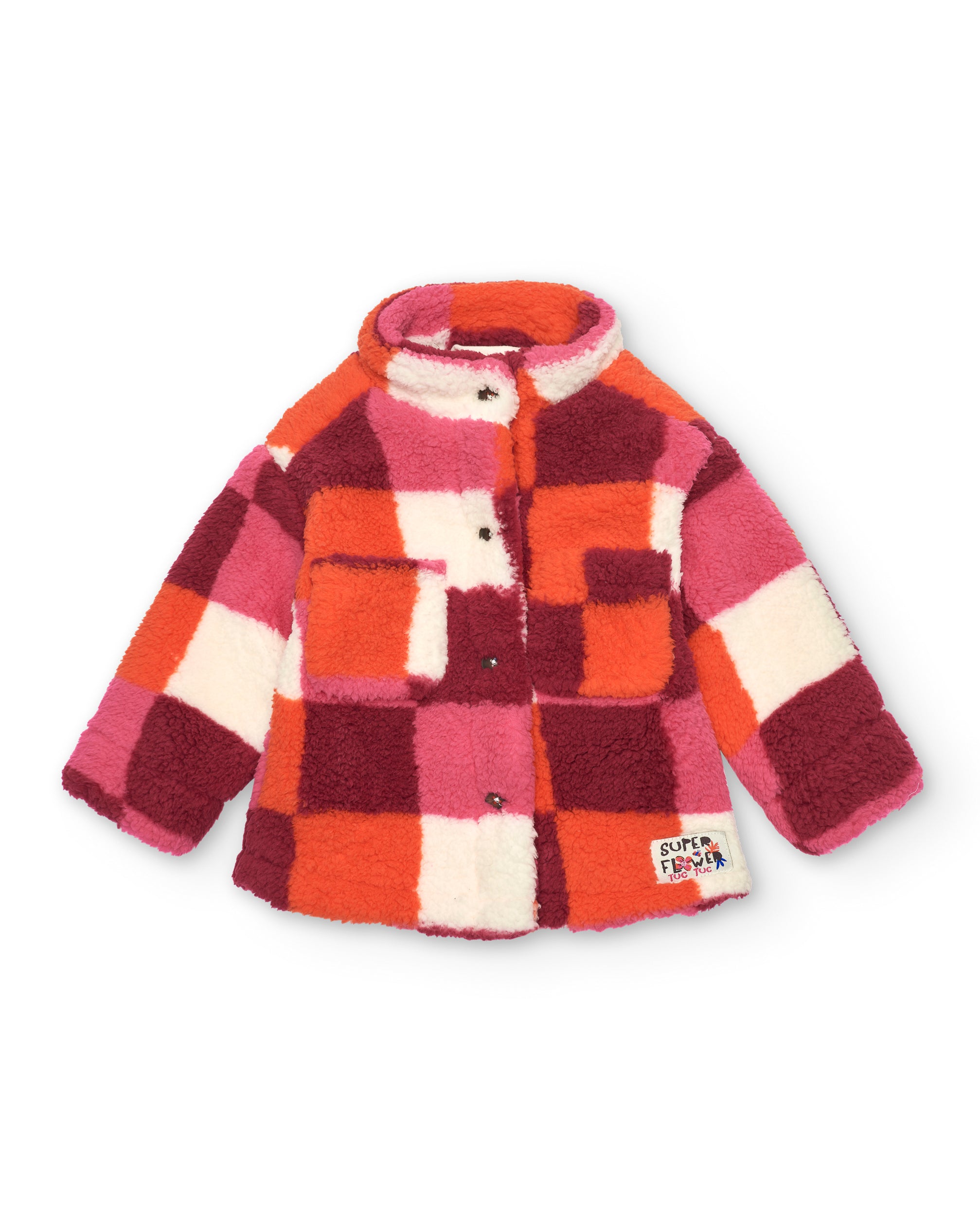 Chaqueta para niña en multicolor con diseño a cuadros colección