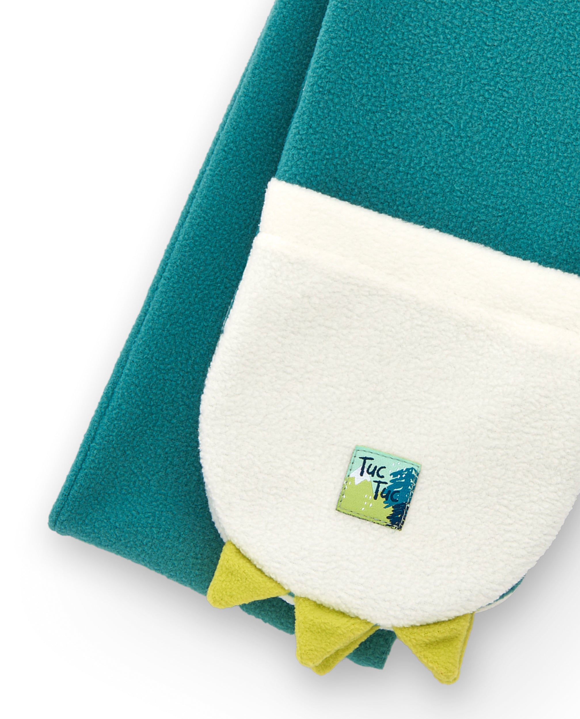 Set de gorro y bufanda verde con diseño de monstruo para niño