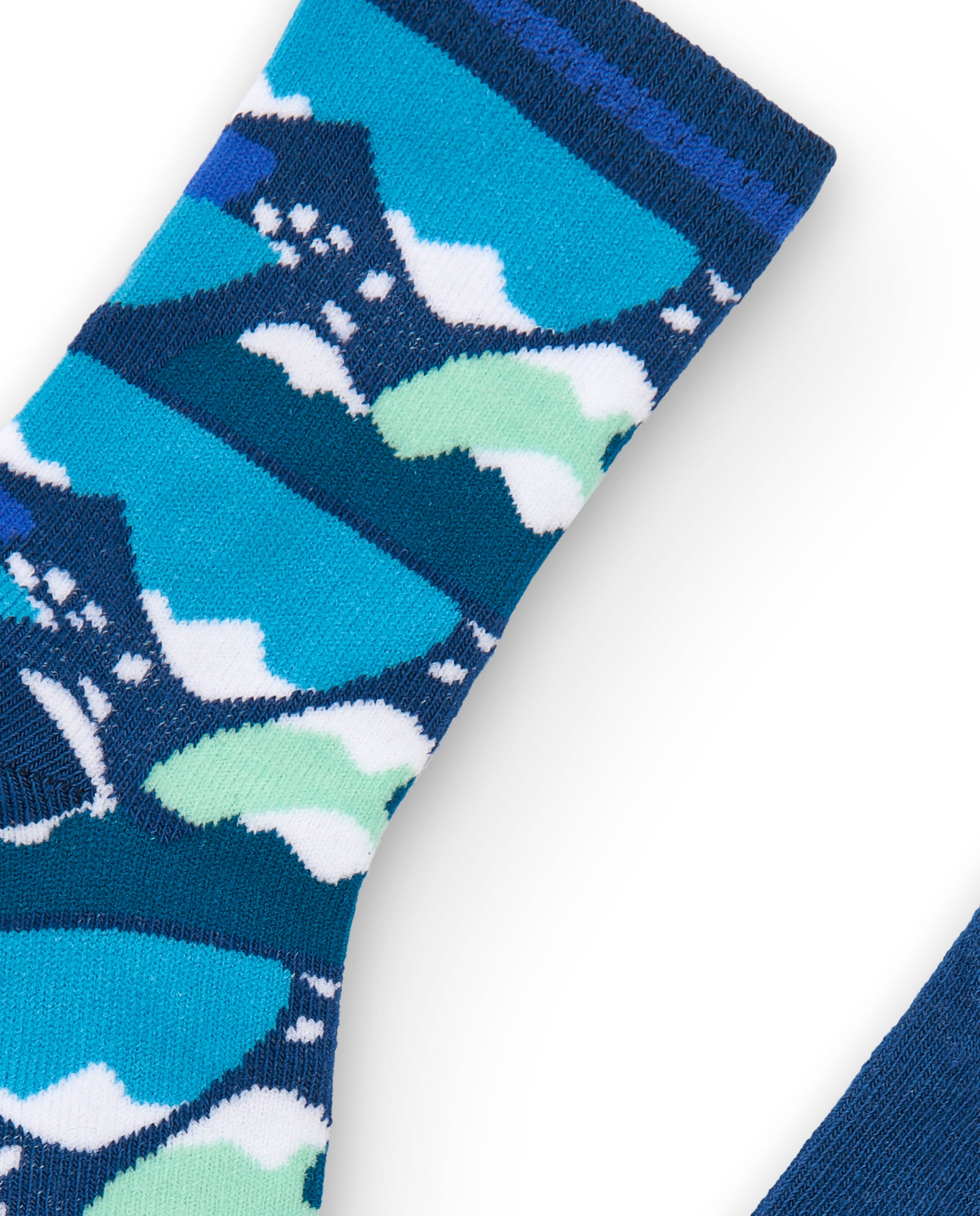 Pack de calcetines azules con diseño de montaña y monstruo para