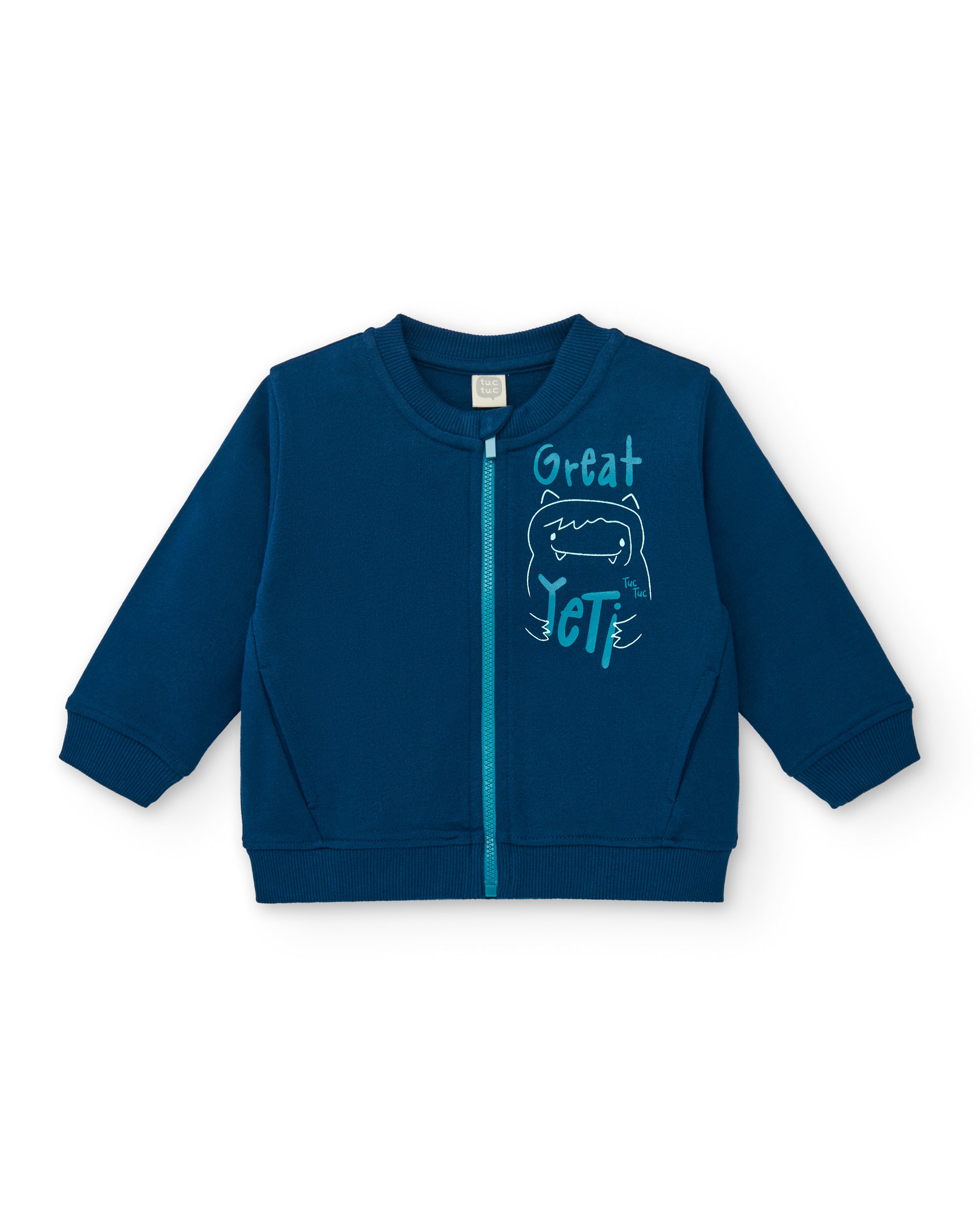 Chaqueta azul marino con estampado de Yeti para niño de la