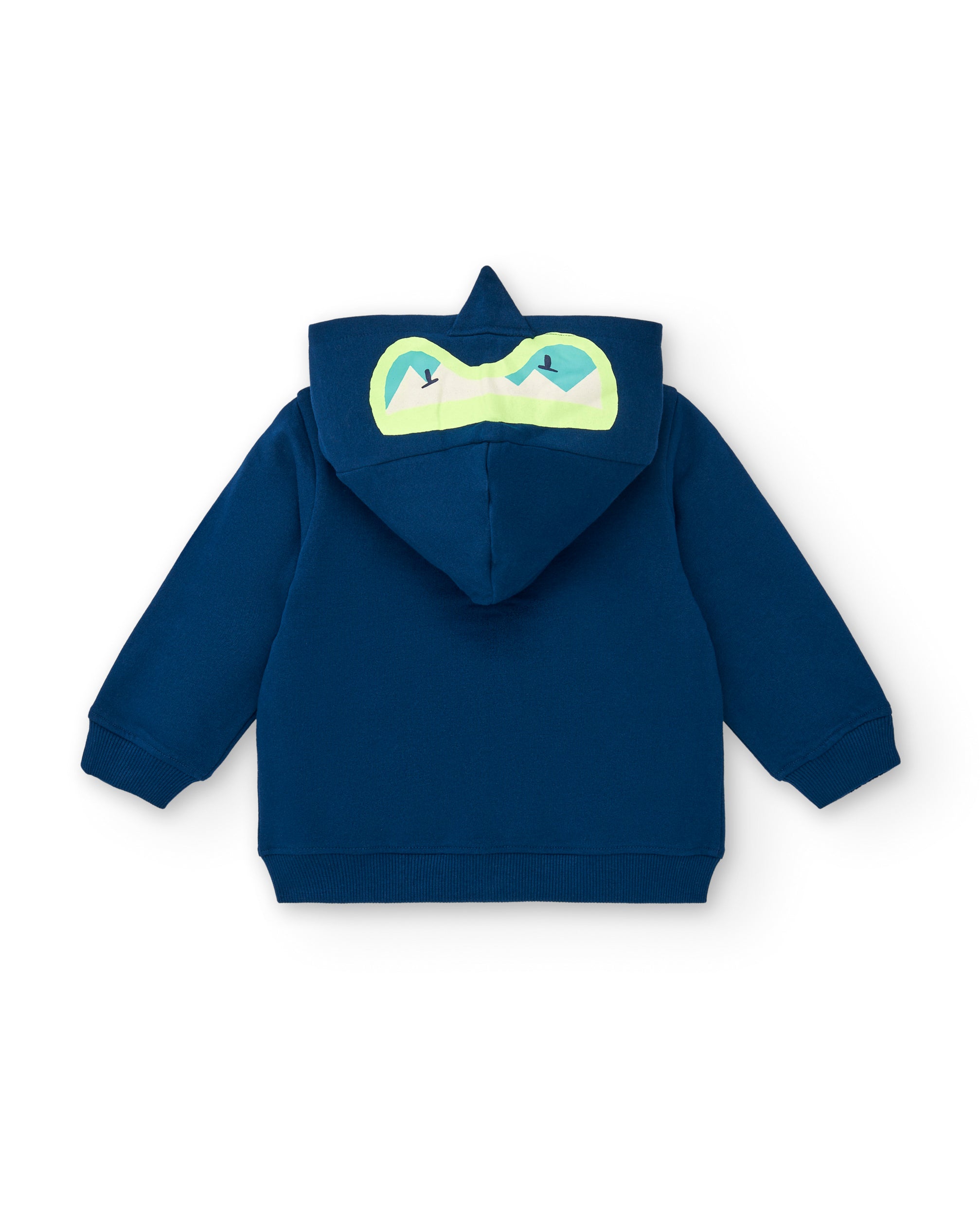 Chaqueta azul marino con capucha y estampado "Snow" para niño