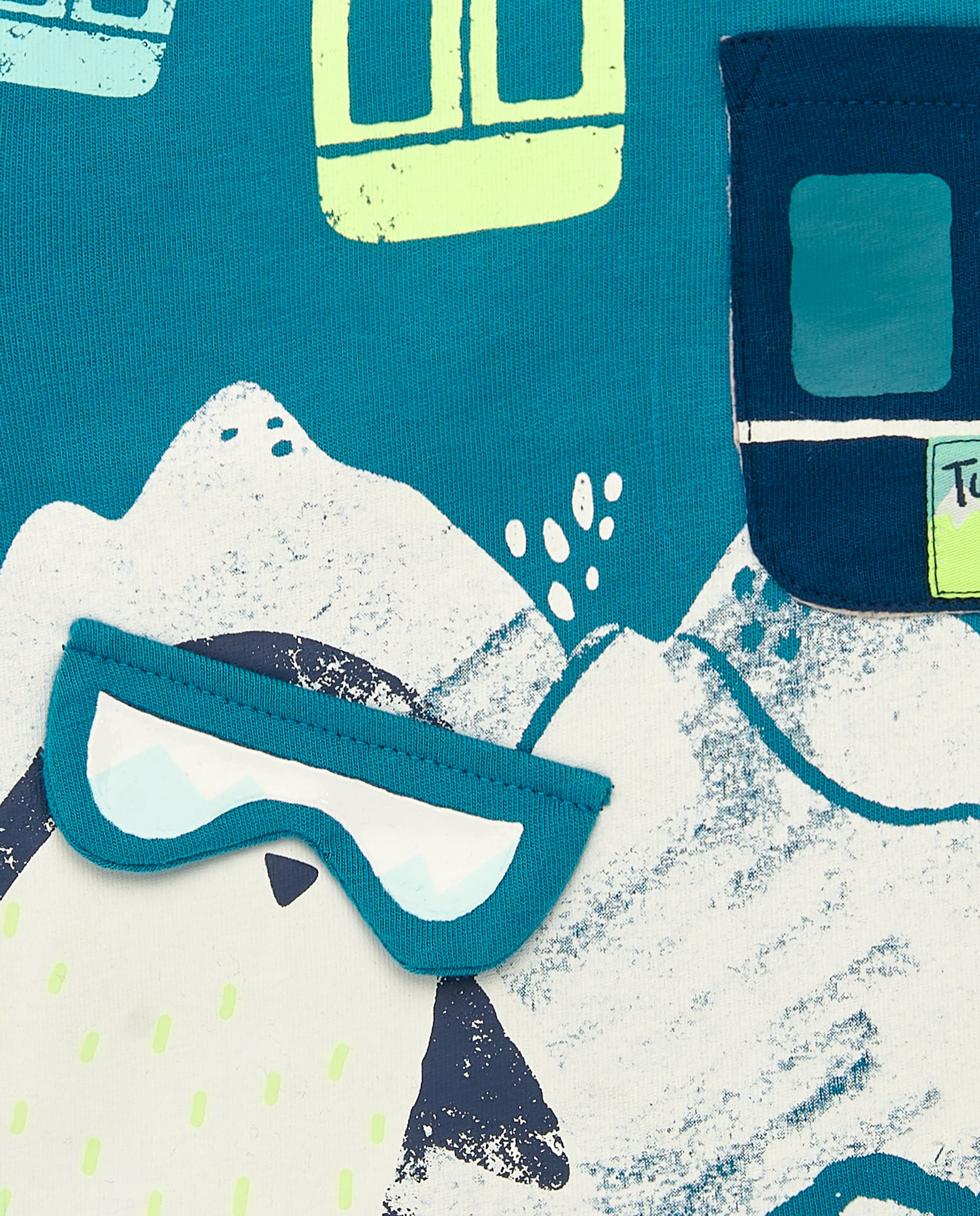 Camiseta de manga larga con estampado de pingüino snowboarder
