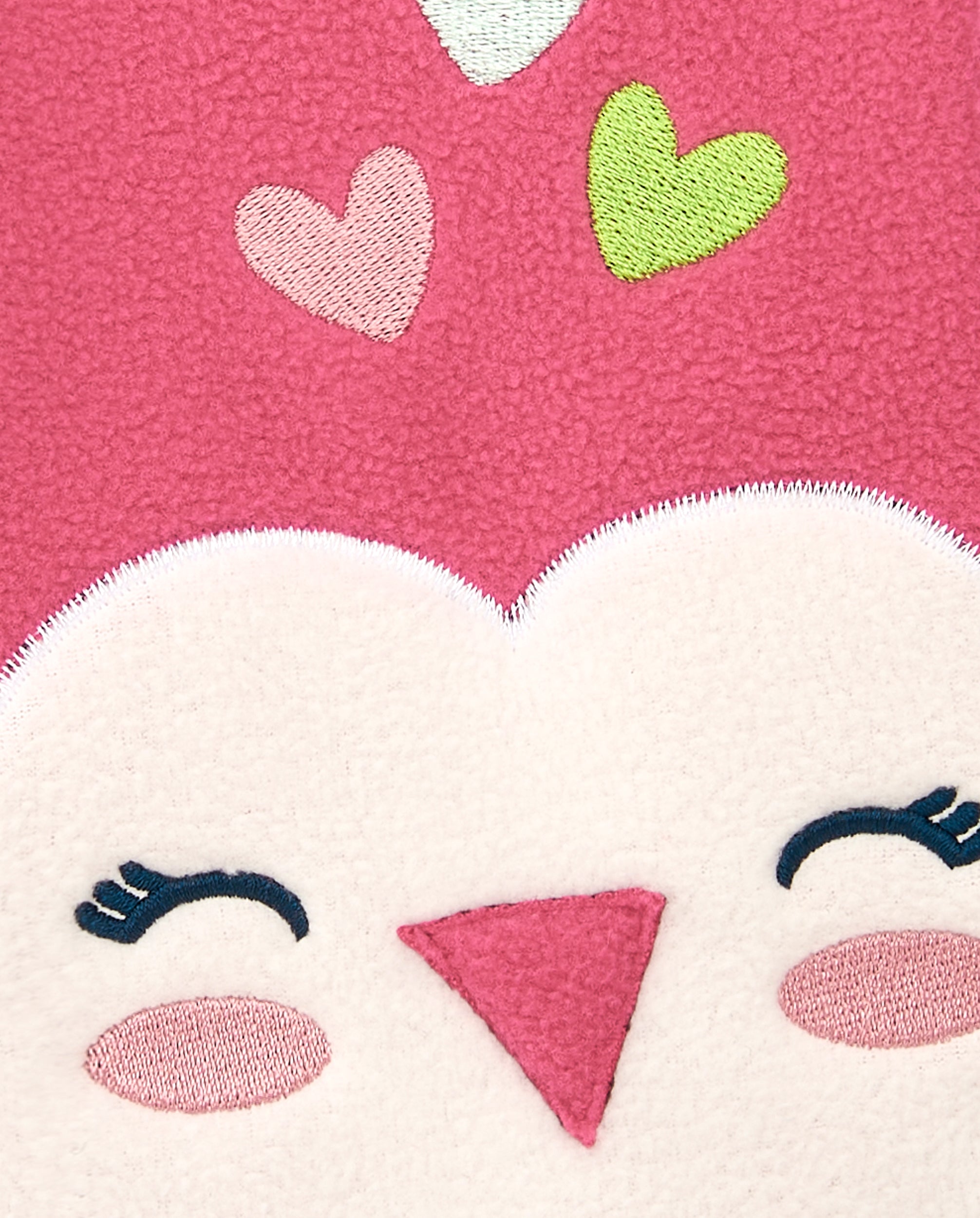 Bufanda rosa con diseño de pajarito para niña de la colección