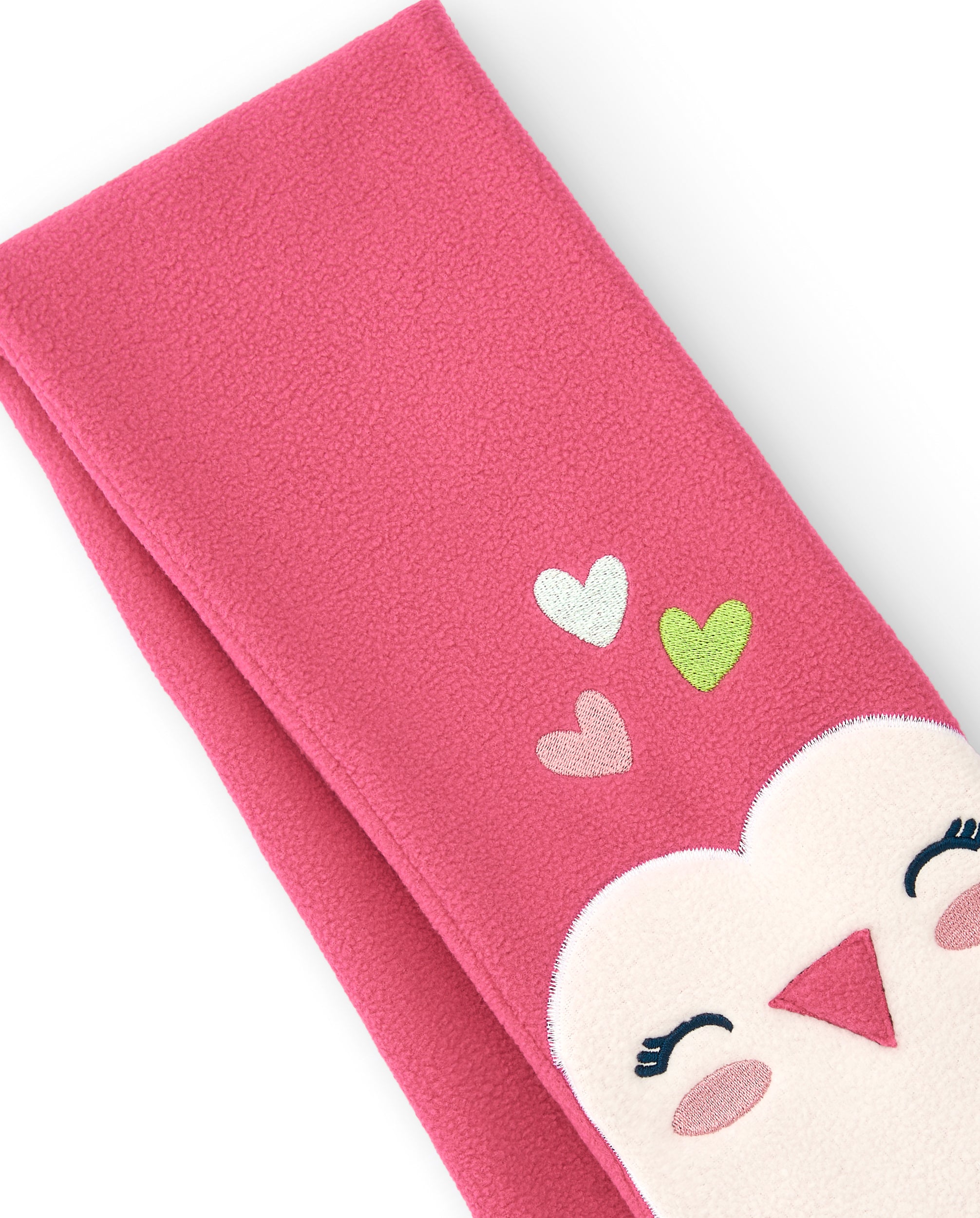 Bufanda rosa con diseño de pajarito para niña de la colección