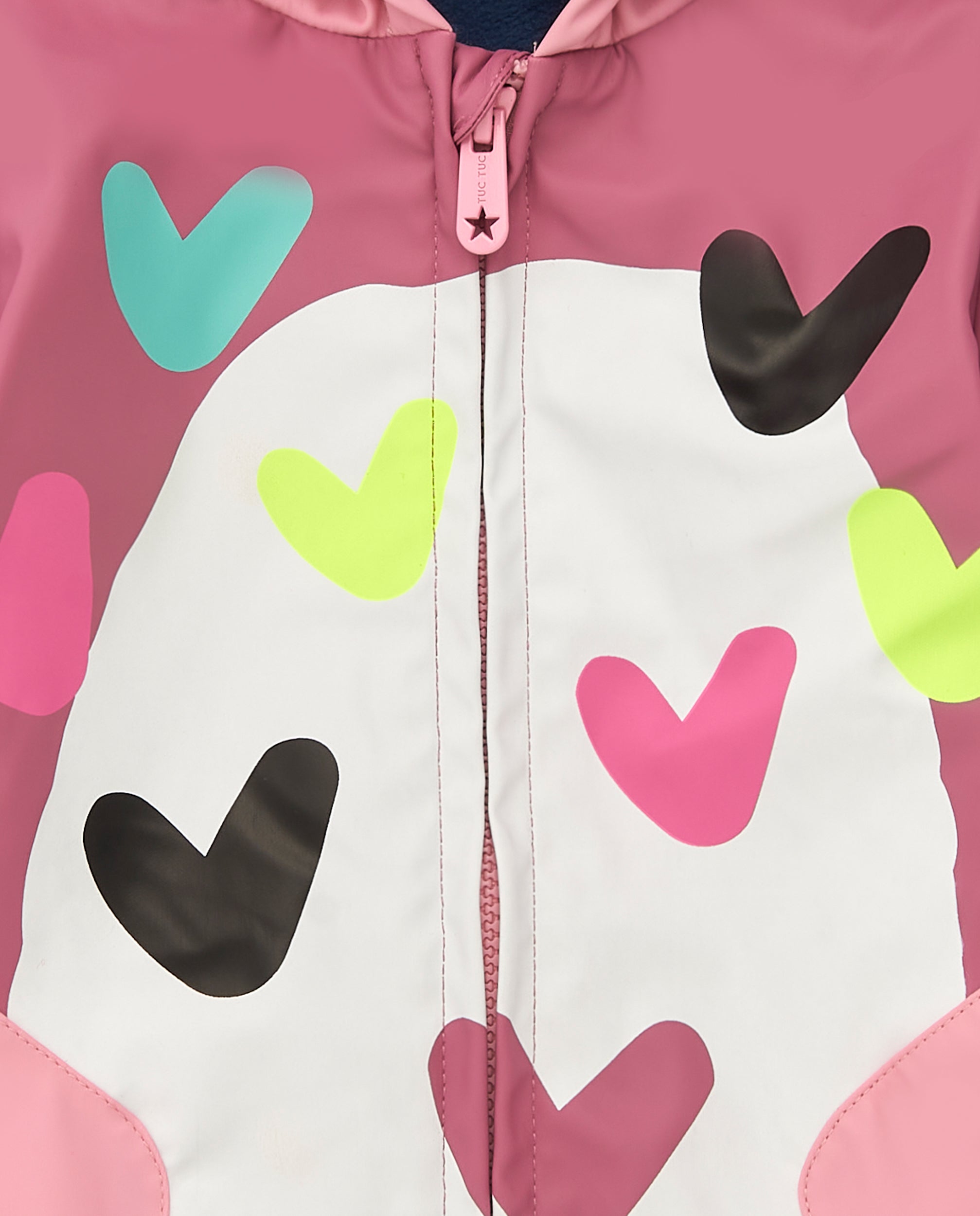Abrigo rosa con capucha y diseño de pajarito para niña de la
