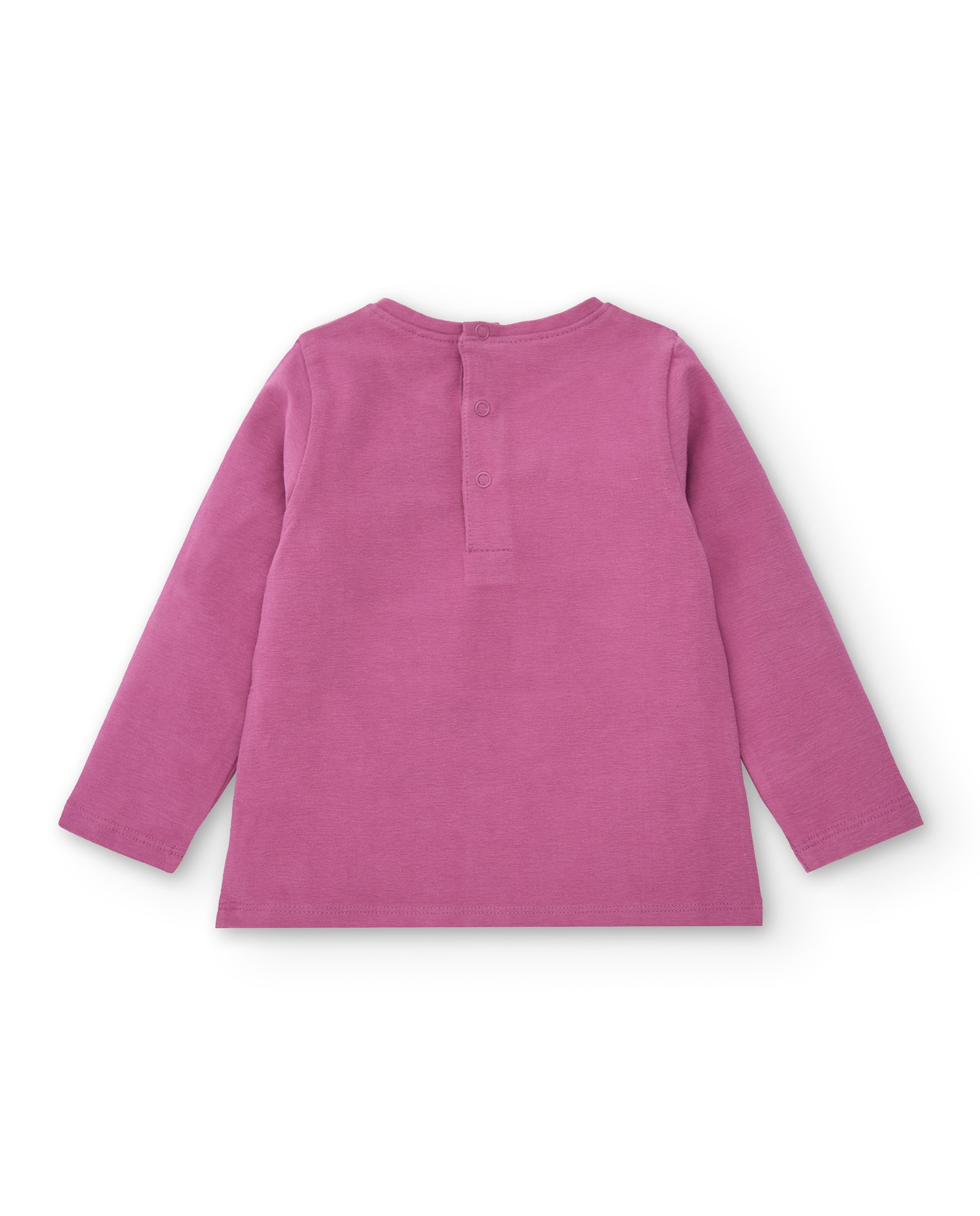 Camiseta de manga larga color rosa con estampado de pingüino