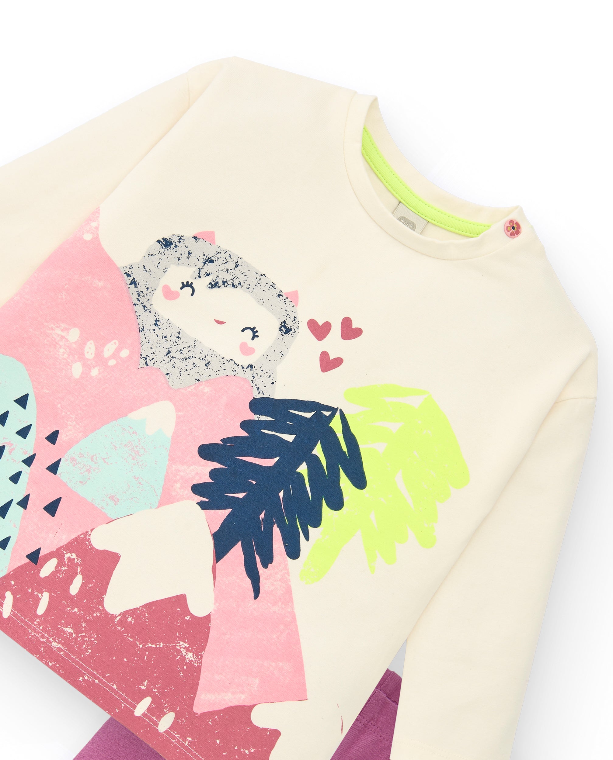 Conjunto de camiseta estampada y leggings para niña de la