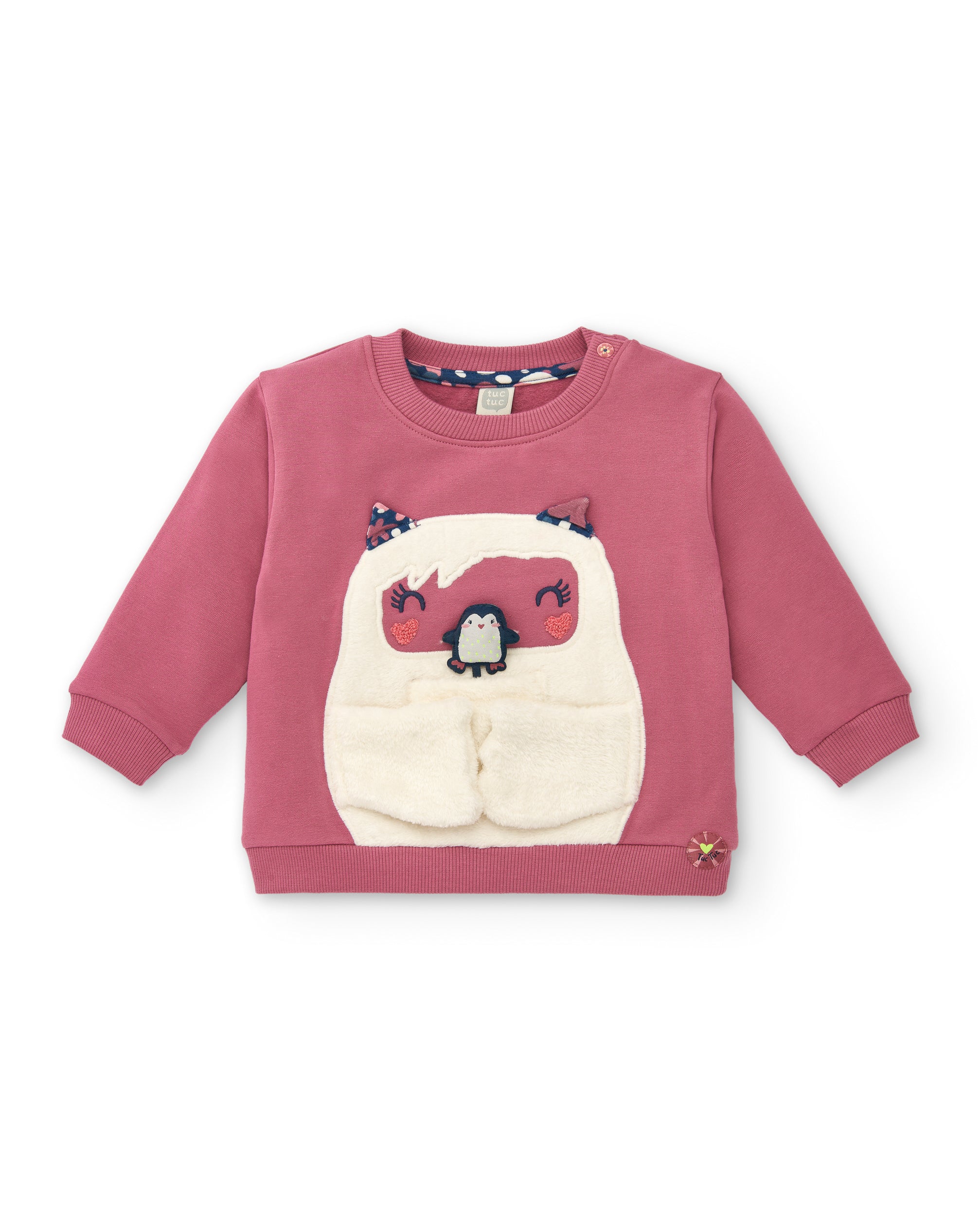 Sudadera rosa con diseño de oso polar para niña de la colección