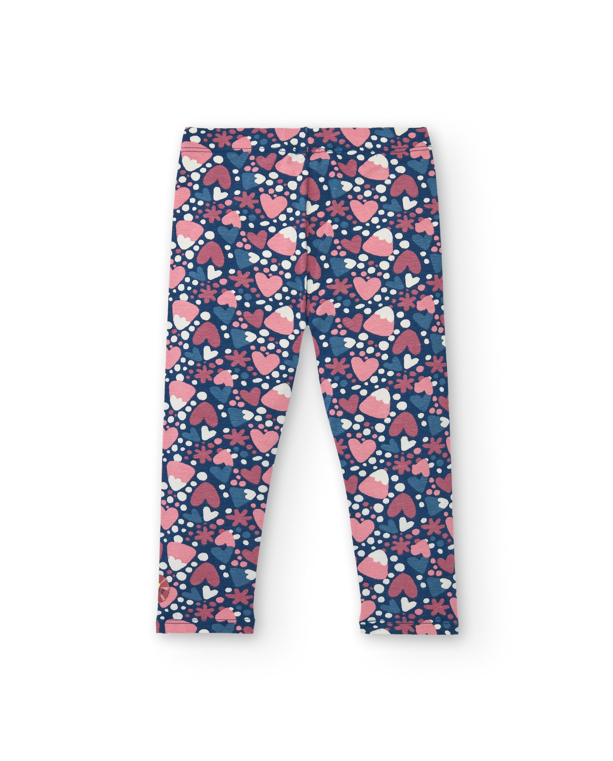 Leggings estampados con motivos de corazones y flores para niña