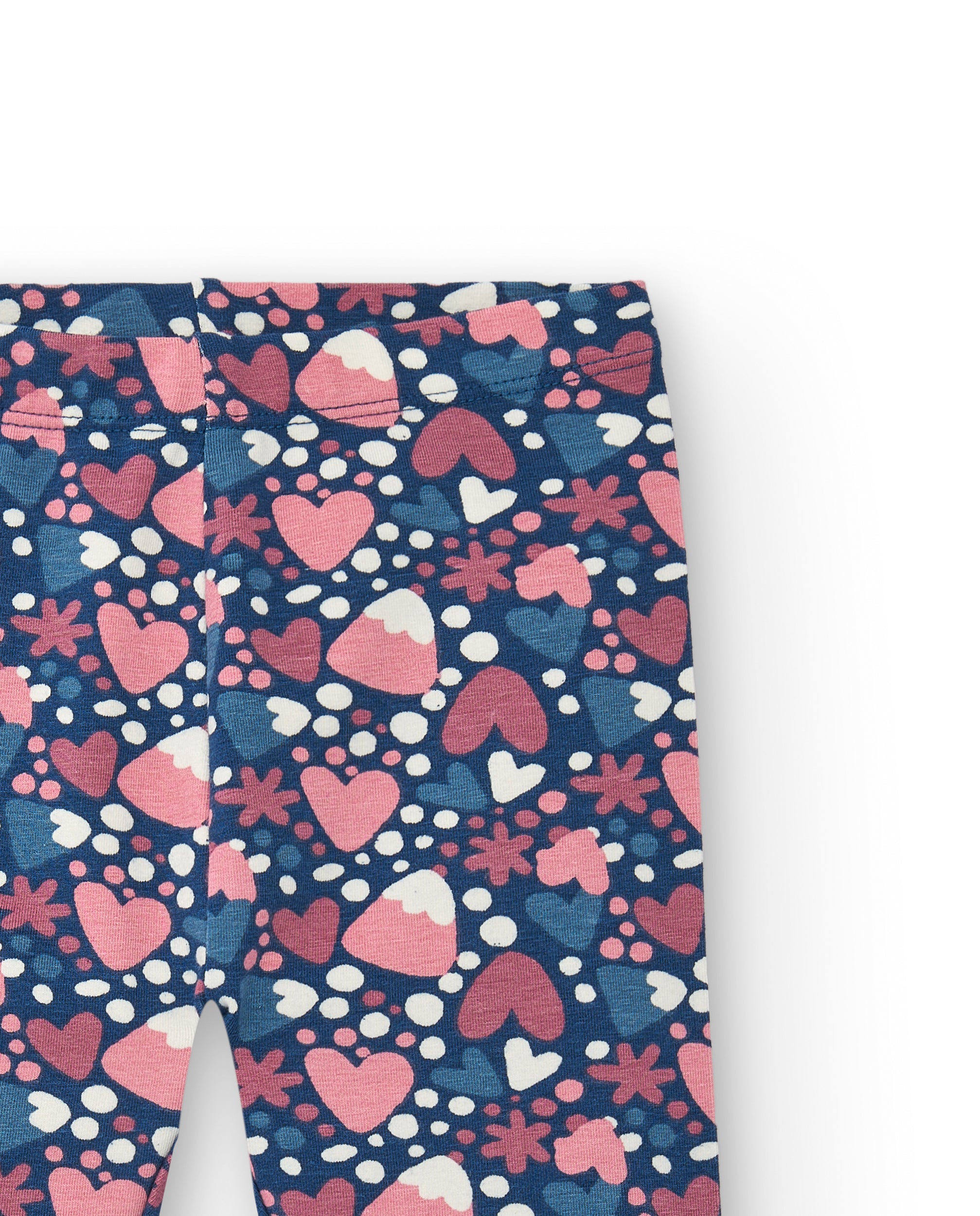 Leggings estampados con motivos de corazones y flores para niña