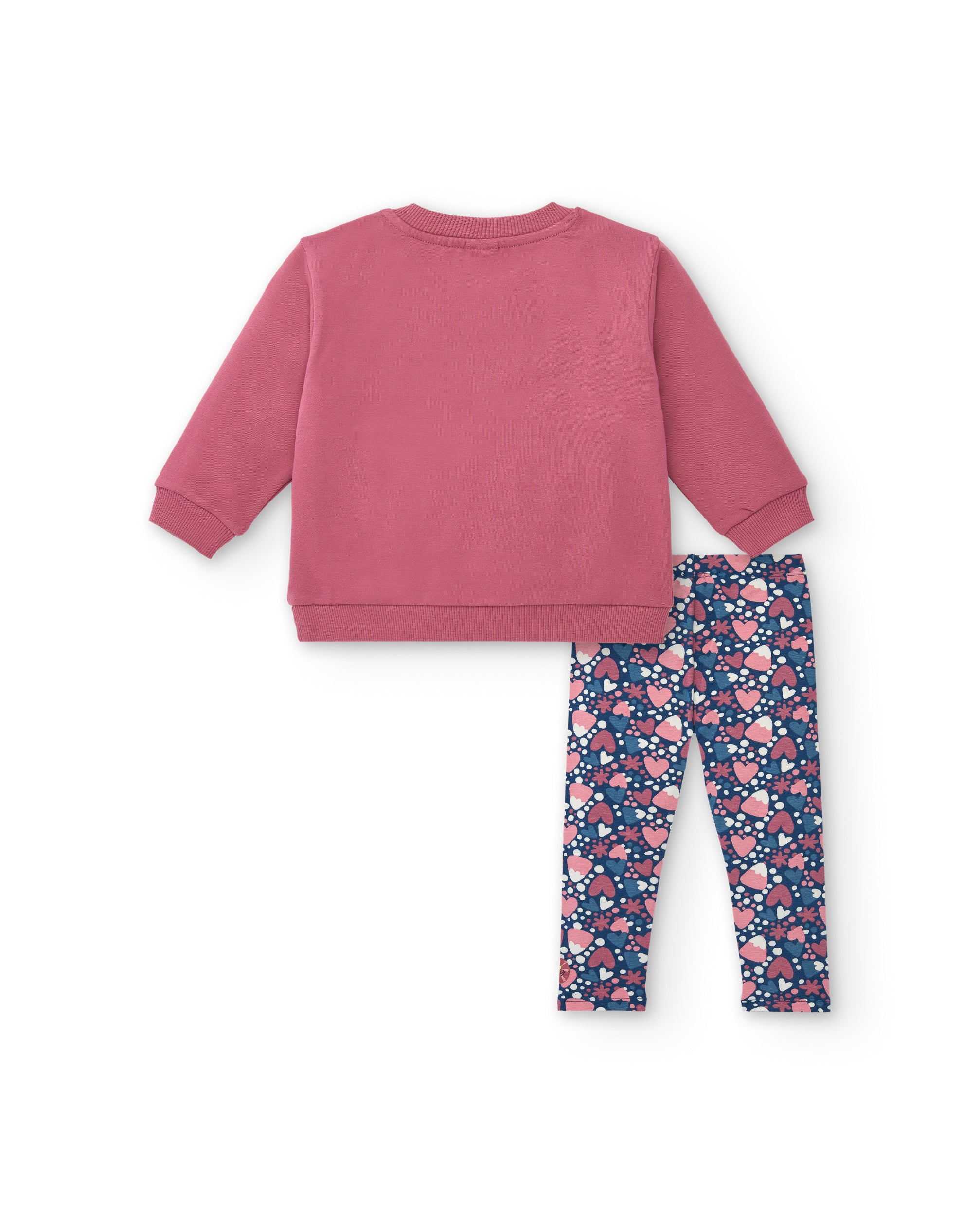Conjunto de sudadera rosa con diseño de oso polar y leggings