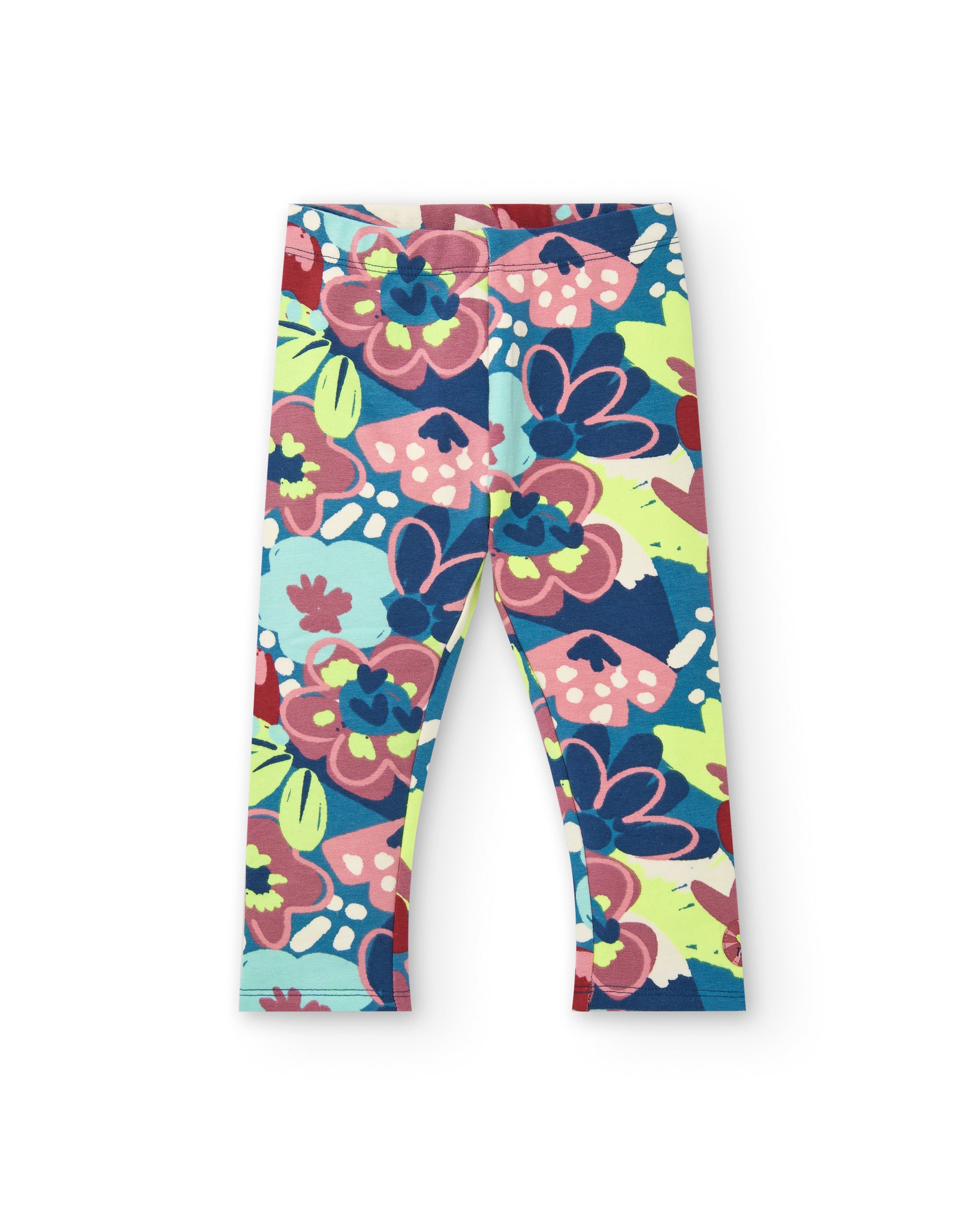 Leggings estampados con flores multicolores para niña de la