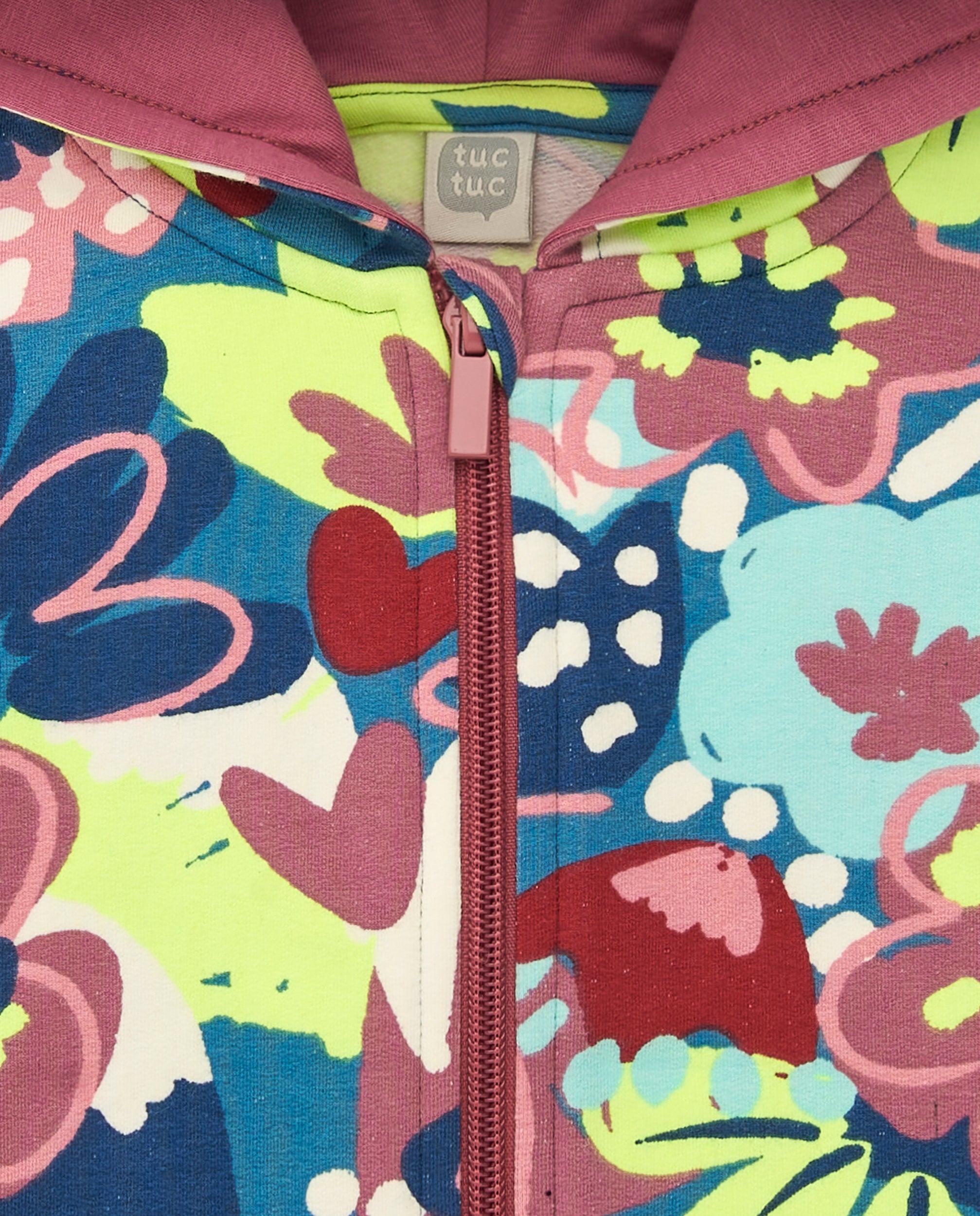 Chaqueta con capucha y estampado floral multicolor para niña de
