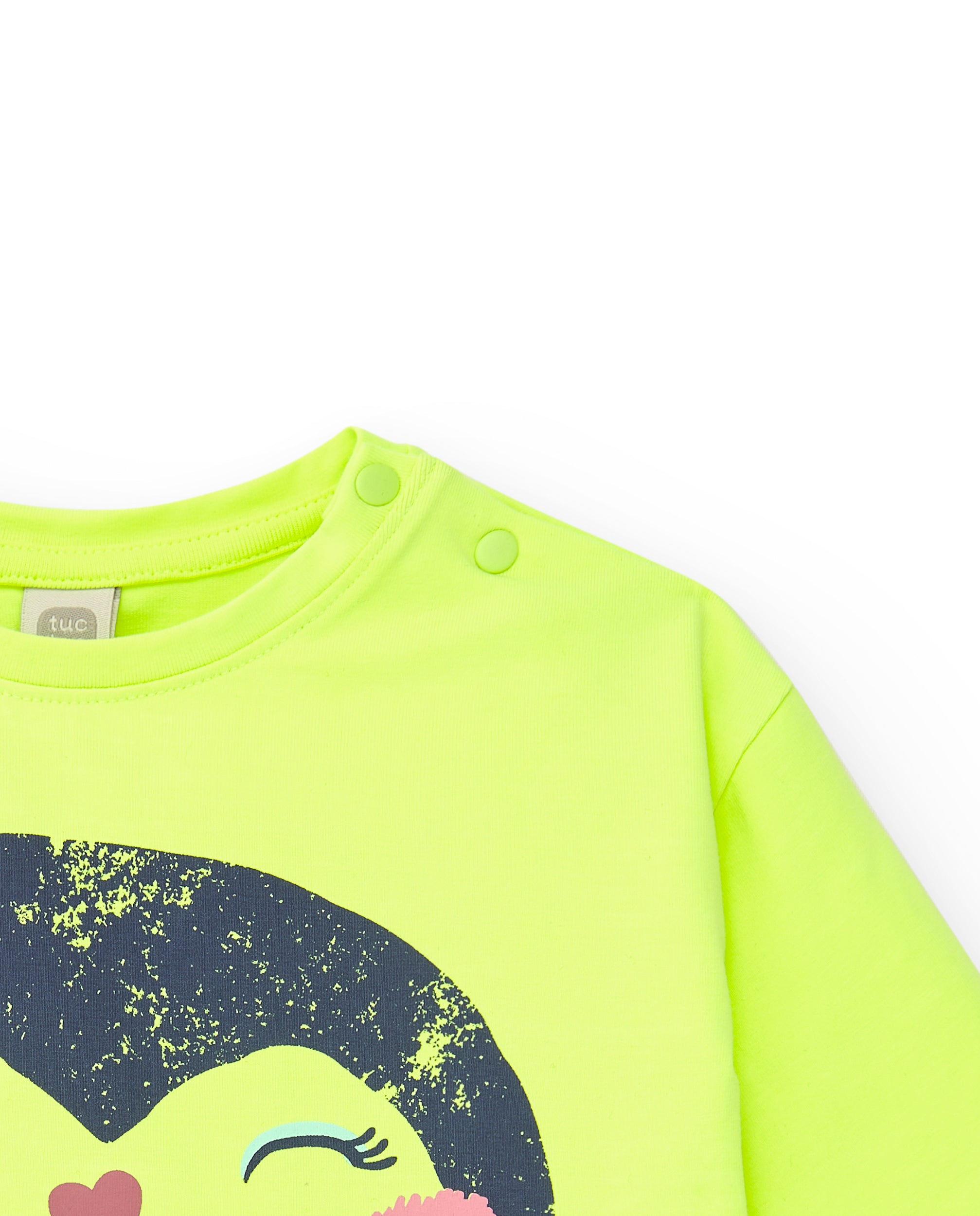 Sudadera verde neón con diseño de pingüino para niña de la