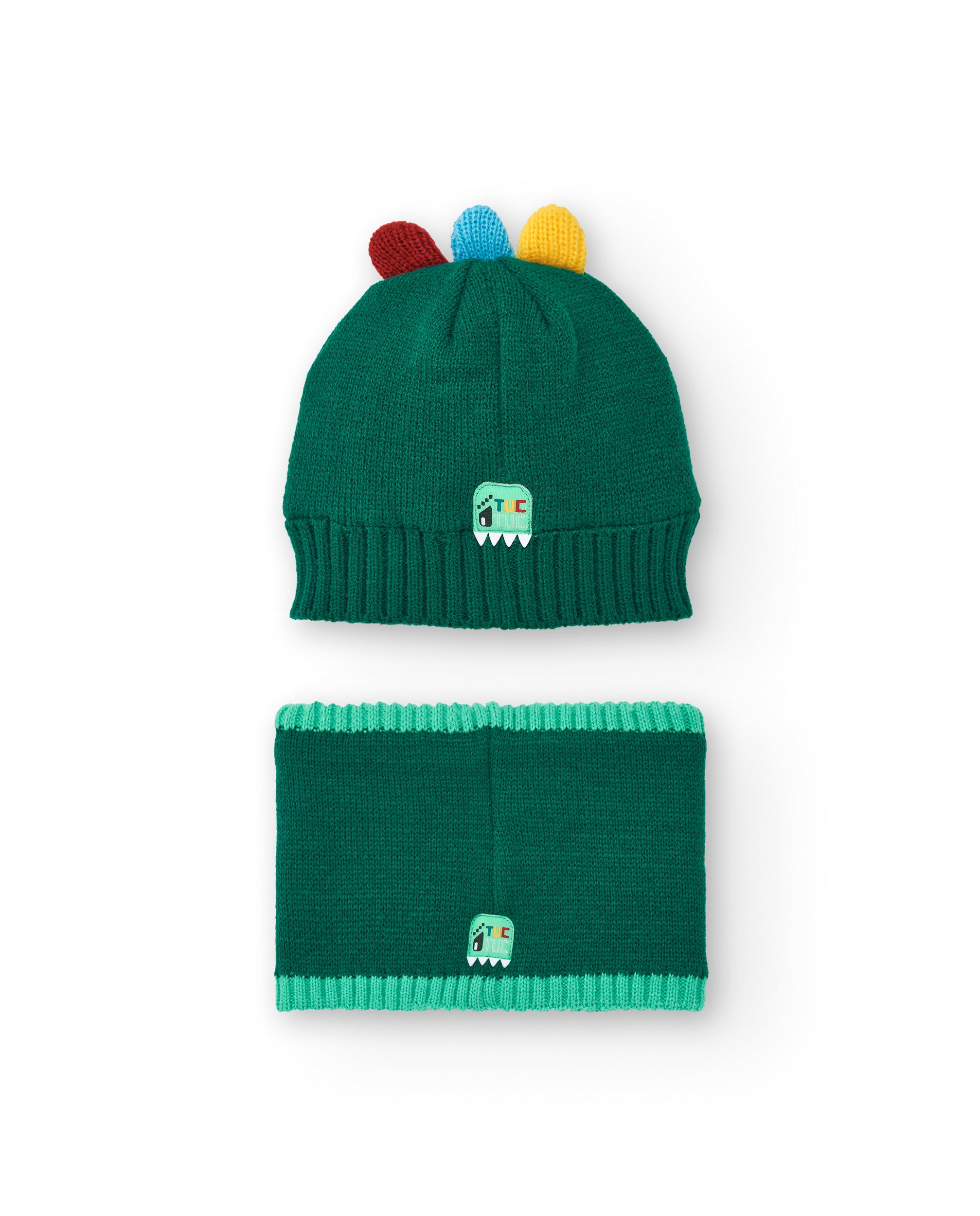 Gorro y bandana para niño con diseño de dinosaurio colección