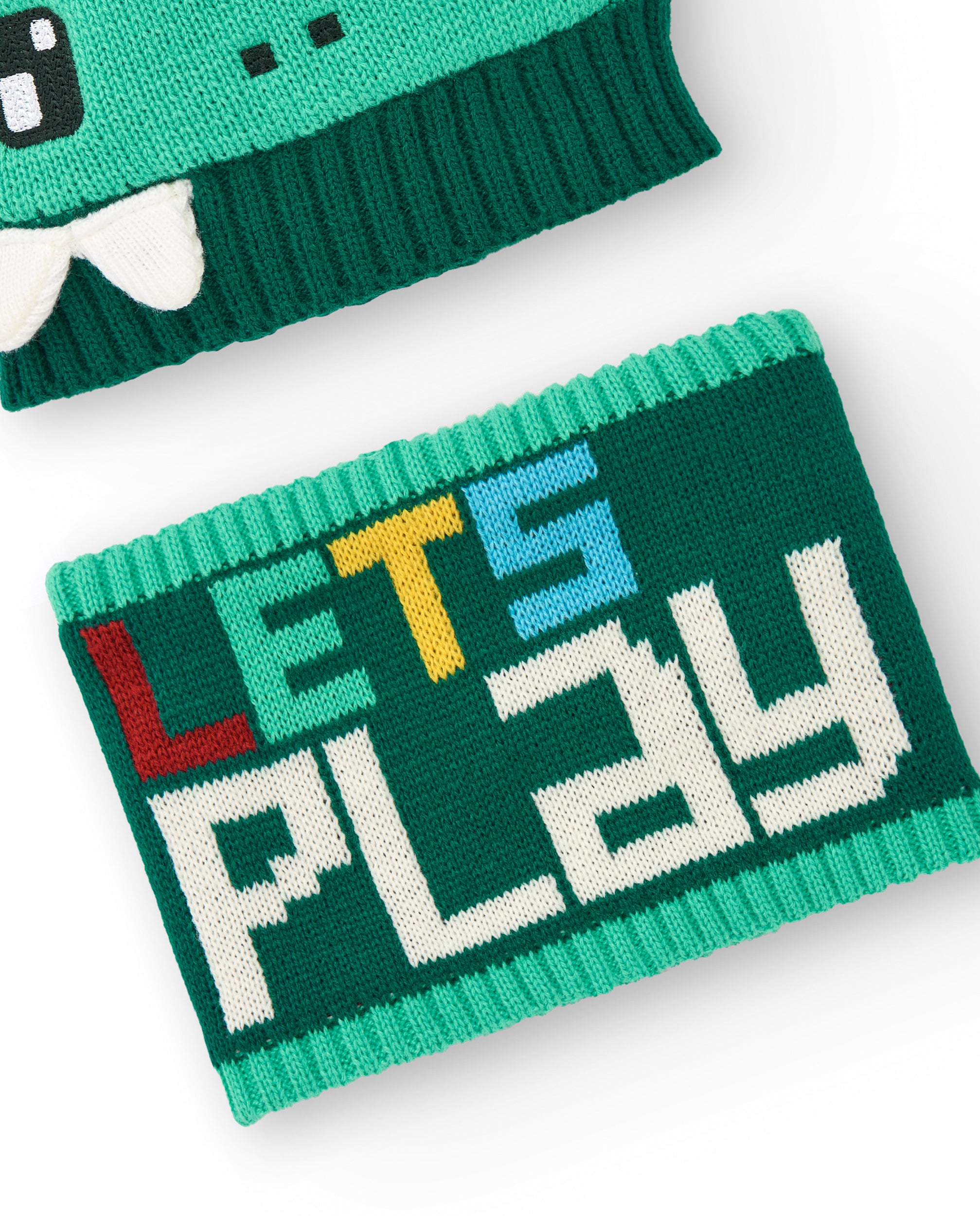 Gorro y bandana para niño con diseño de dinosaurio colección