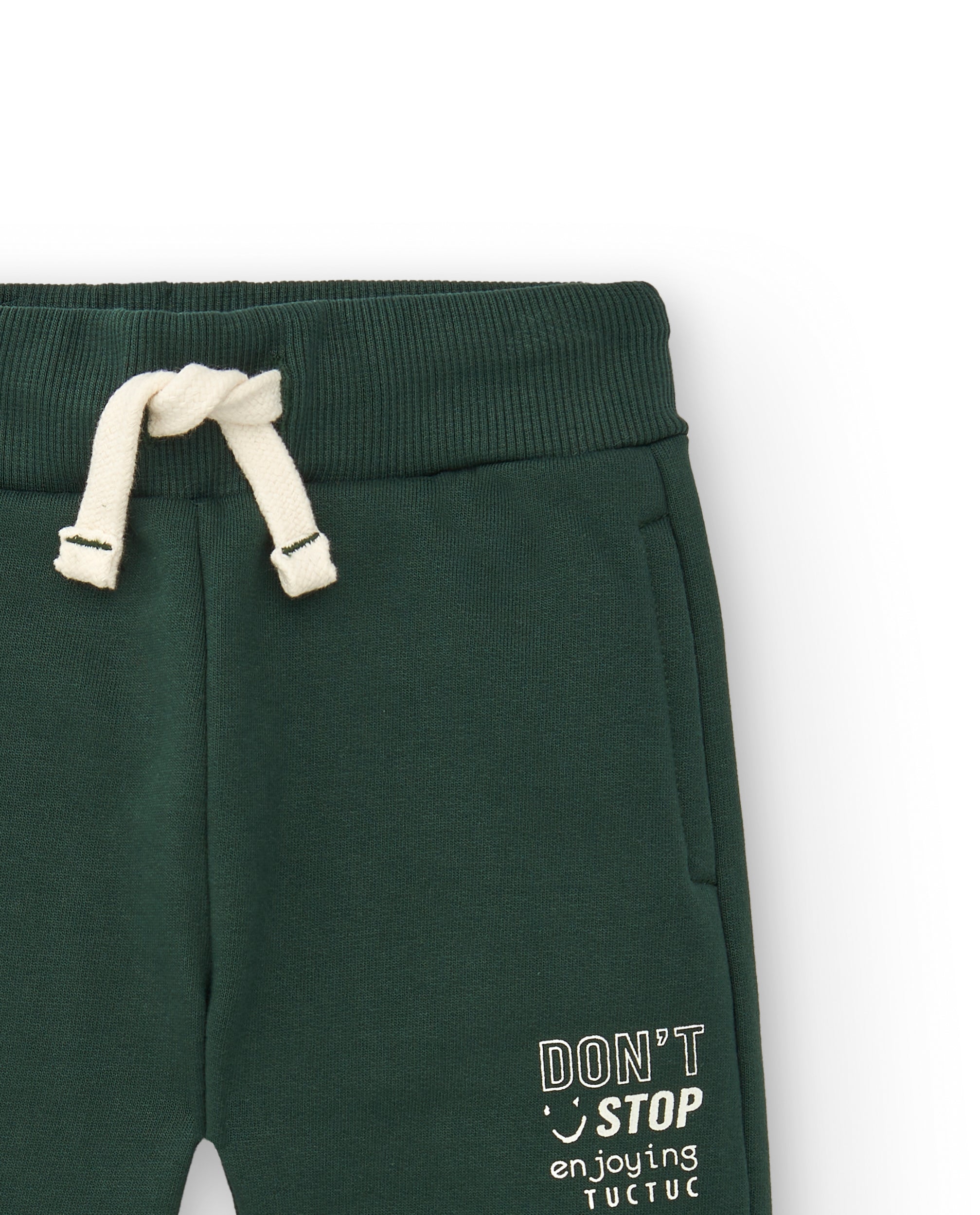 Pantalones jogger para niño en color verde con cordón ajustable