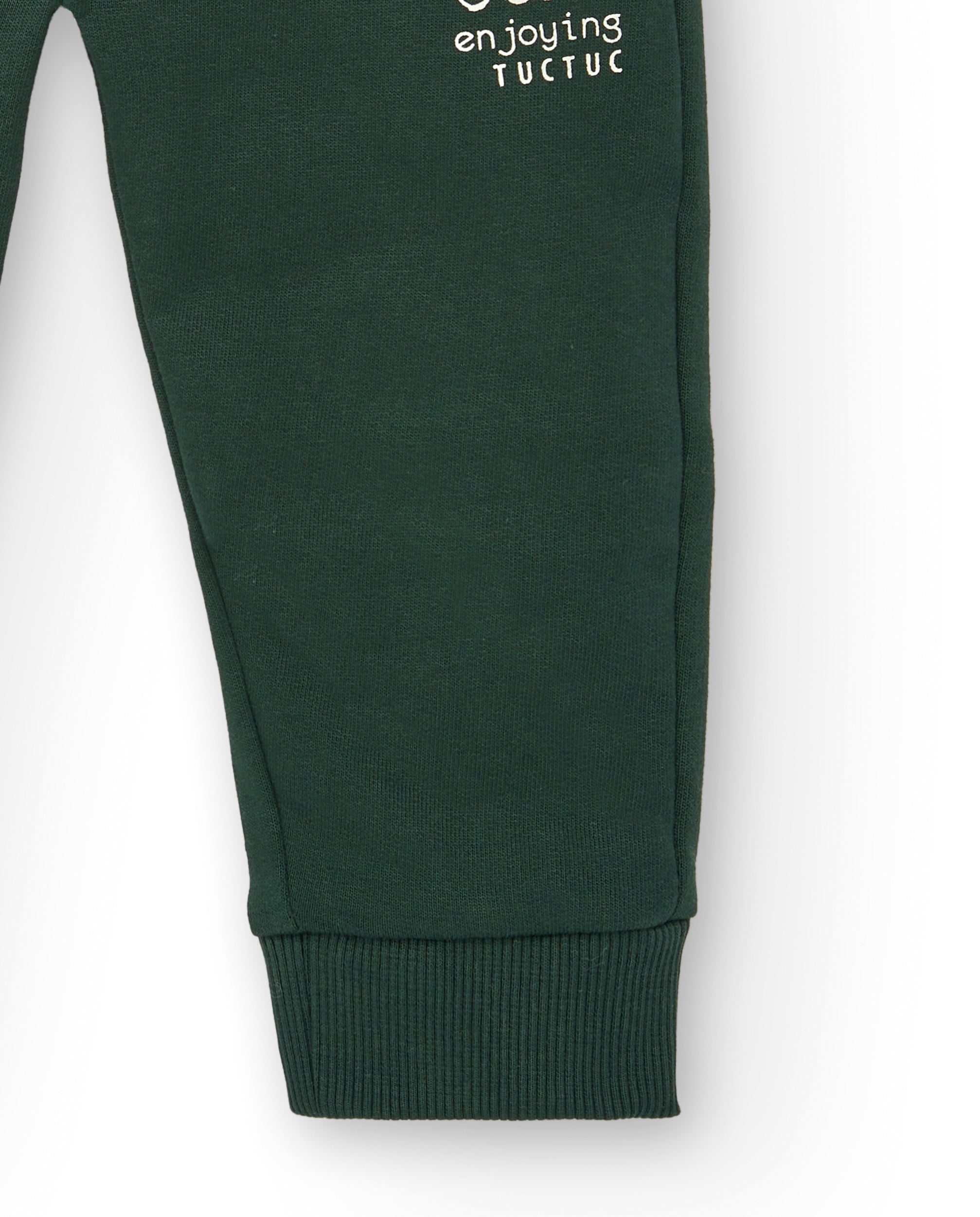 Pantalones jogger para niño en color verde con cordón ajustable