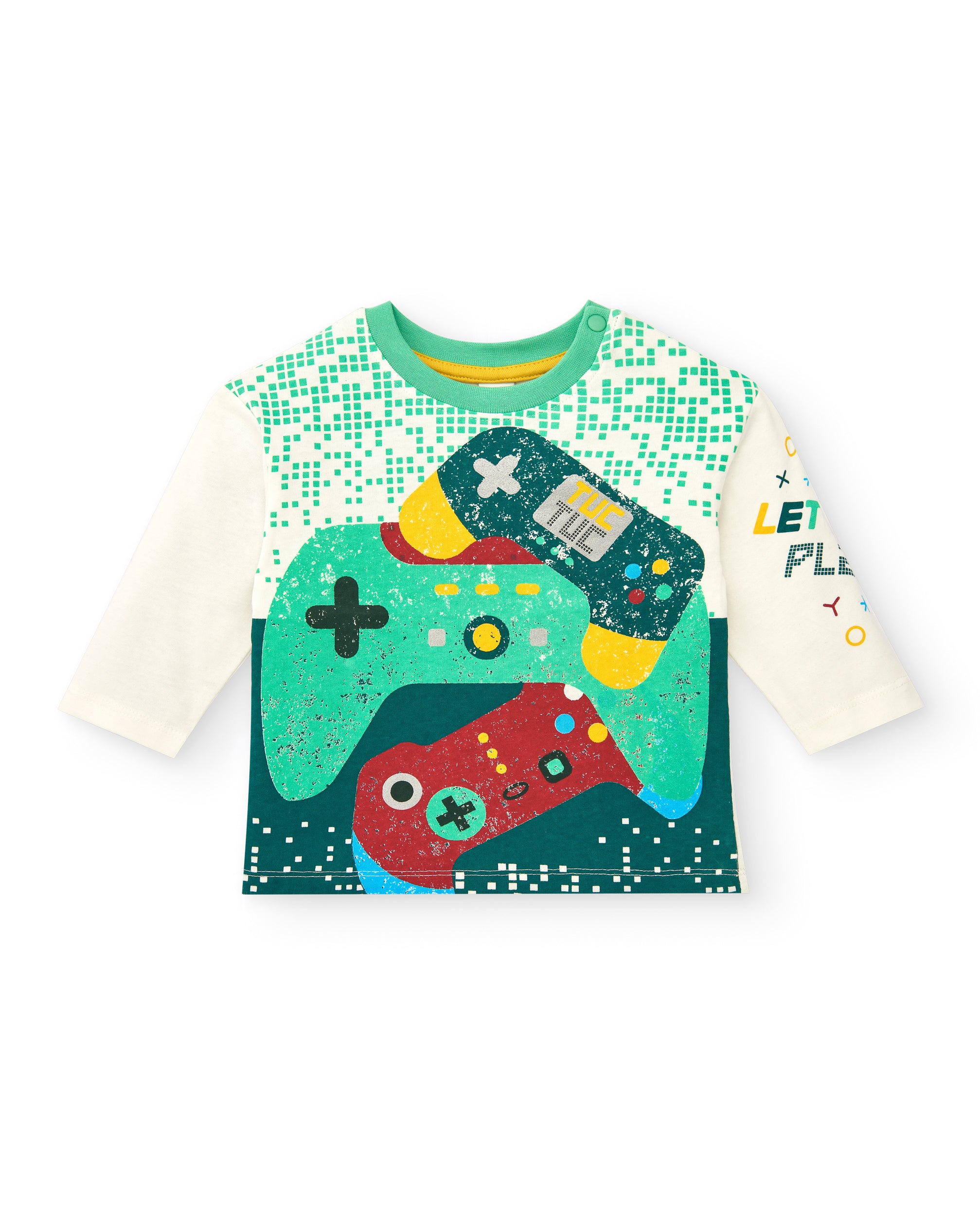 Camiseta de manga larga para niño con diseño de mandos de
