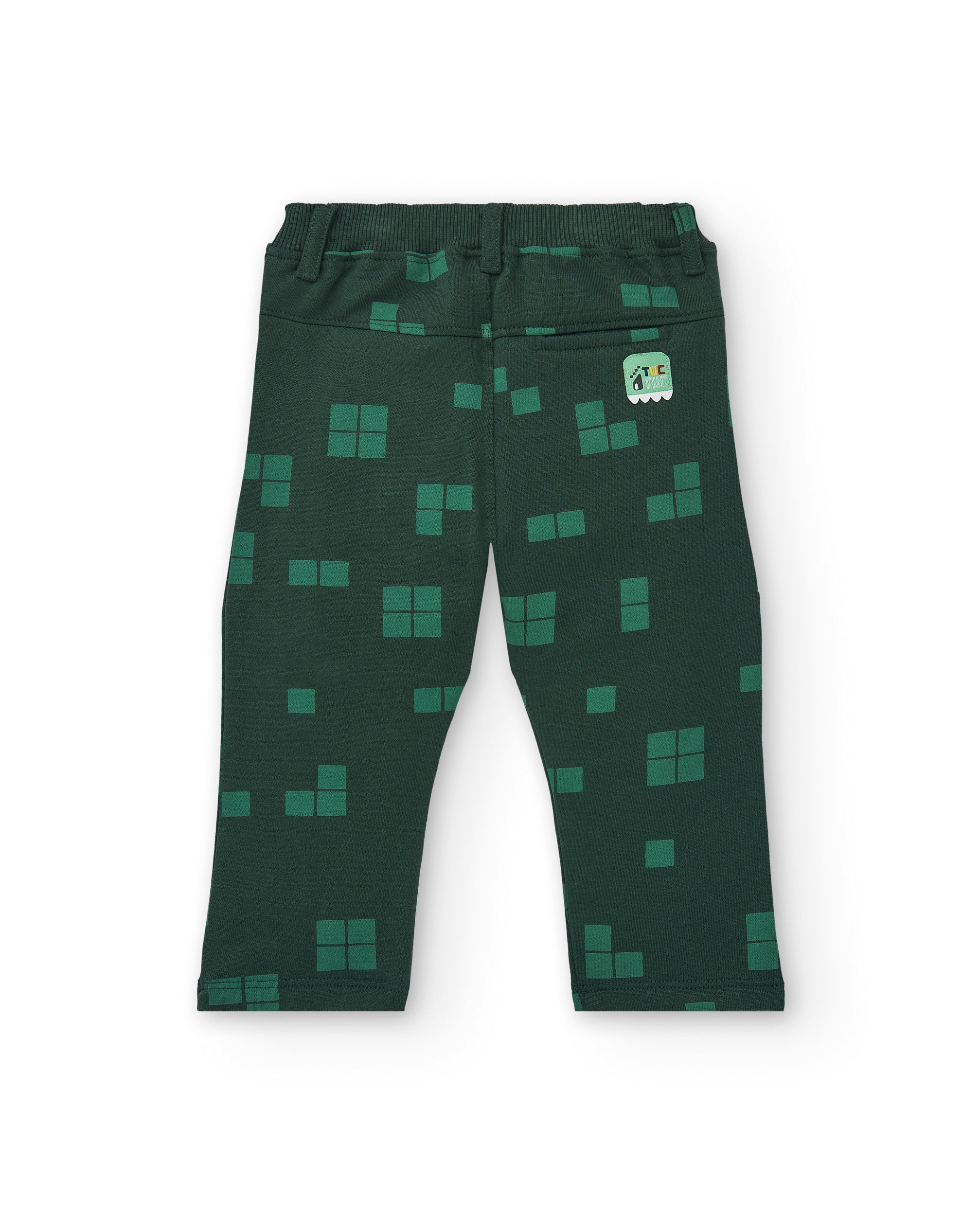 Pantalones para niño con estampado de píxeles en tonos verdes