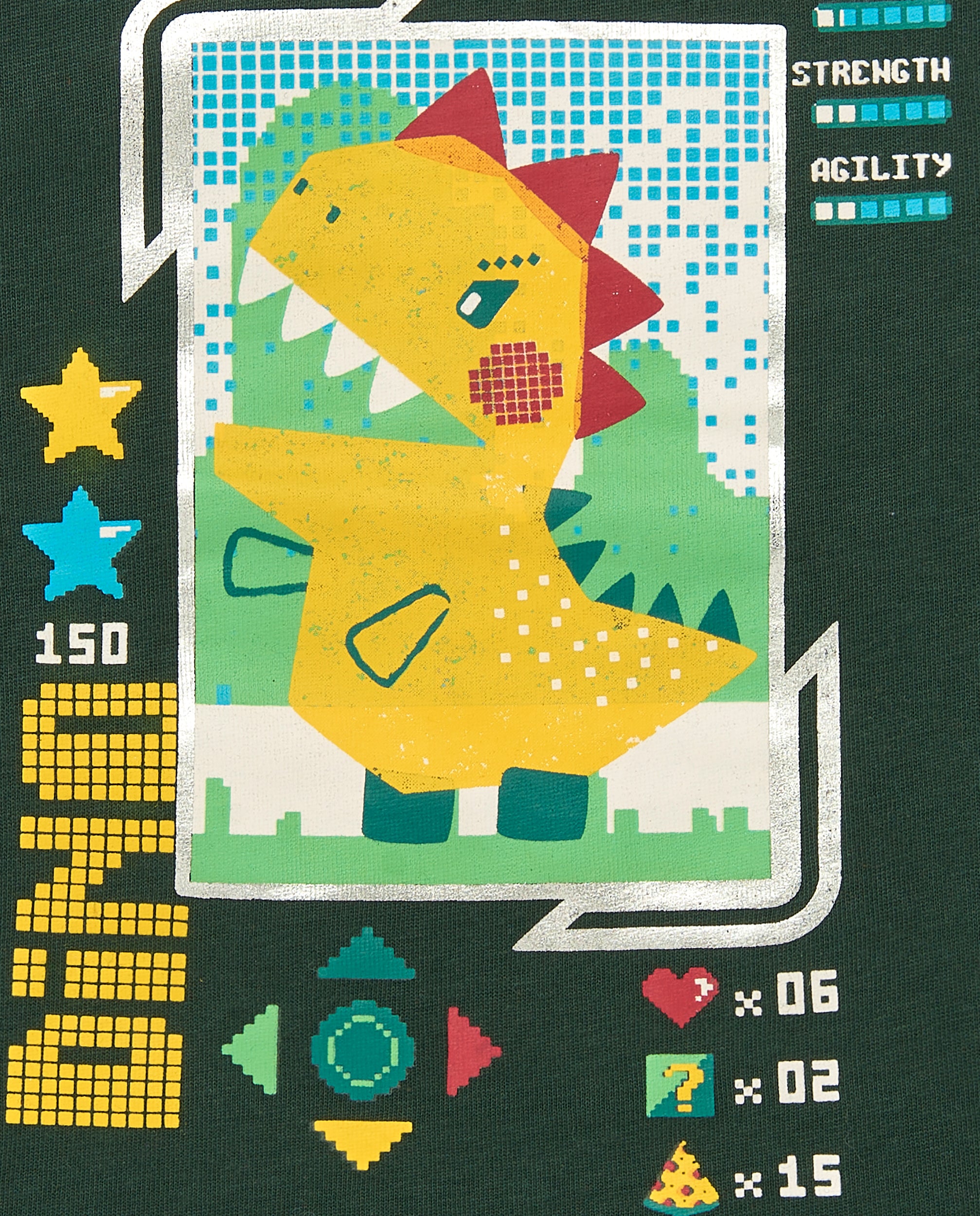 Camiseta de manga larga para niño en verde con diseño de