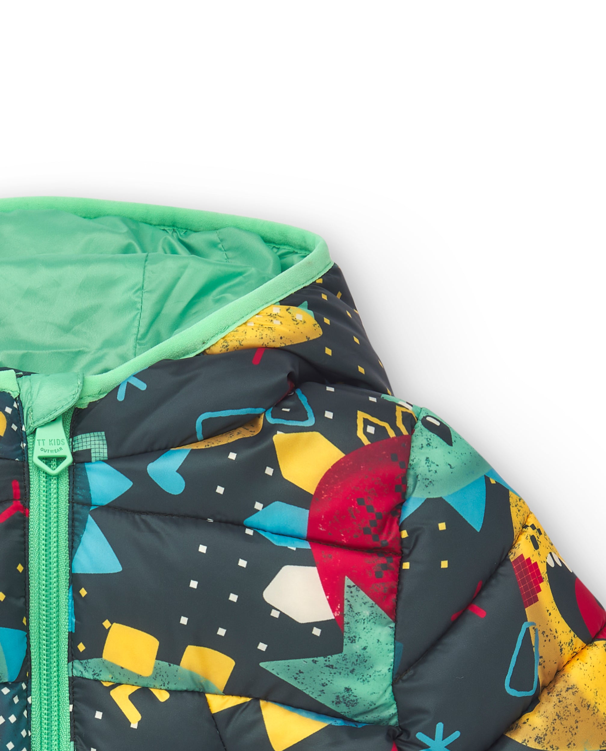 Chaqueta acolchada para niño con estampado de dinosaurios