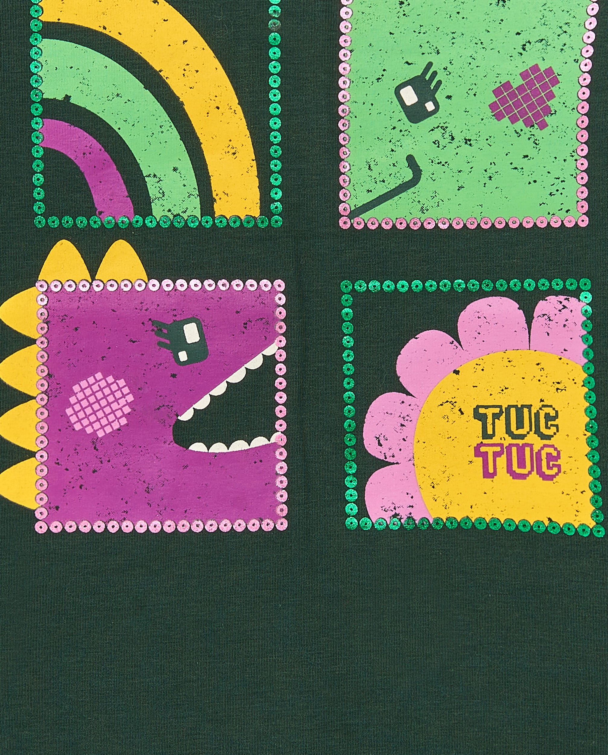 Camiseta de manga larga para niña en color verde con estampado