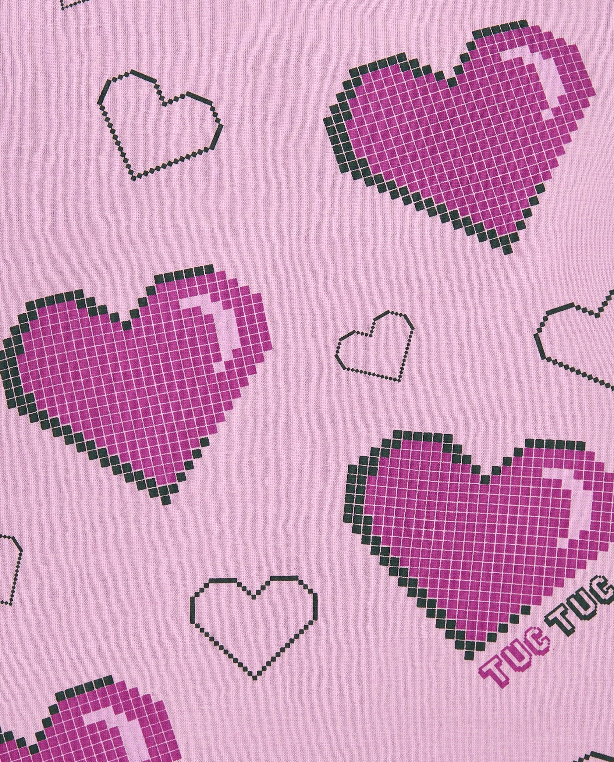 Camiseta manga larga rosa con corazones para niña colección