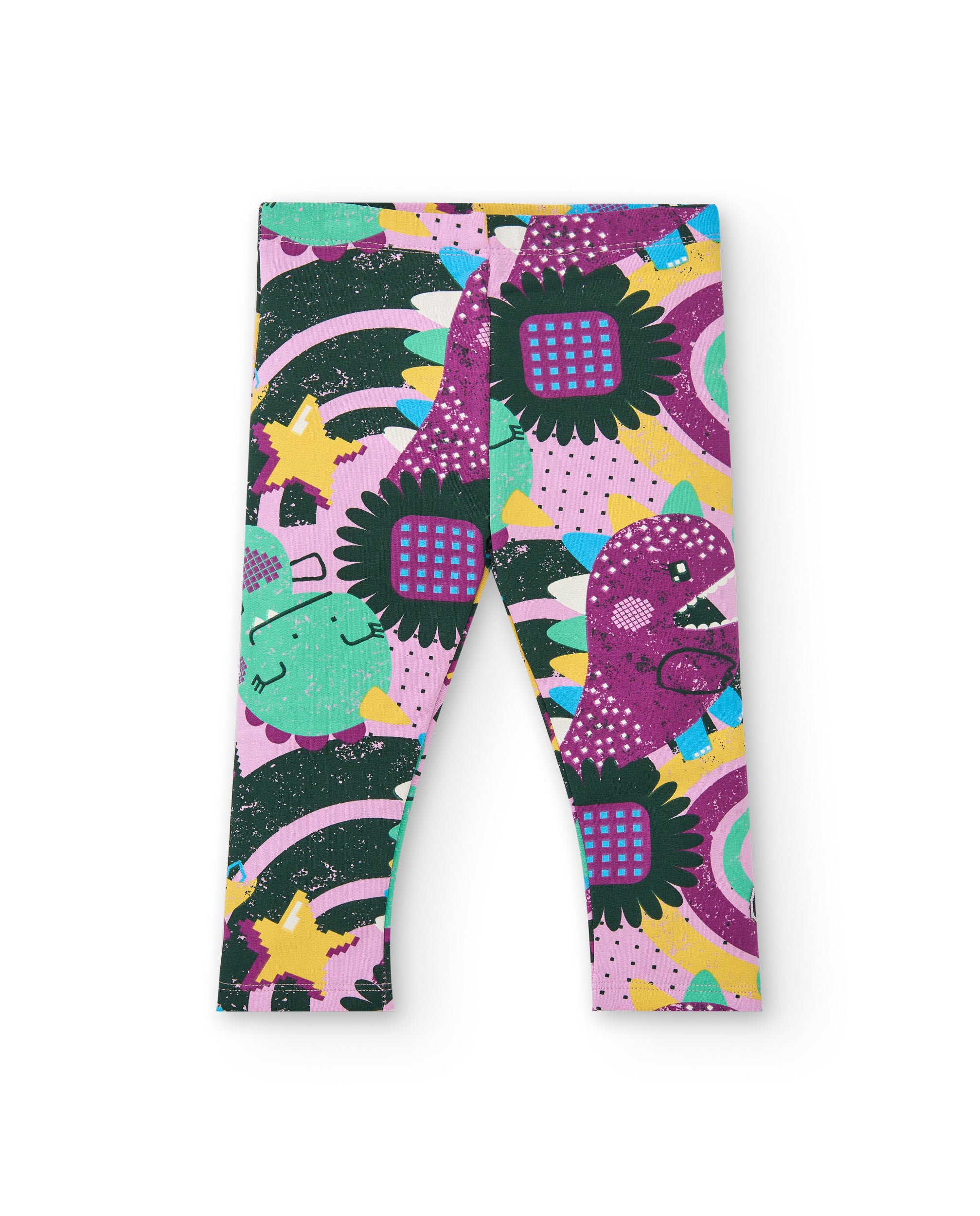 Leggings estampados multicolor para niña colección Cyber Dino