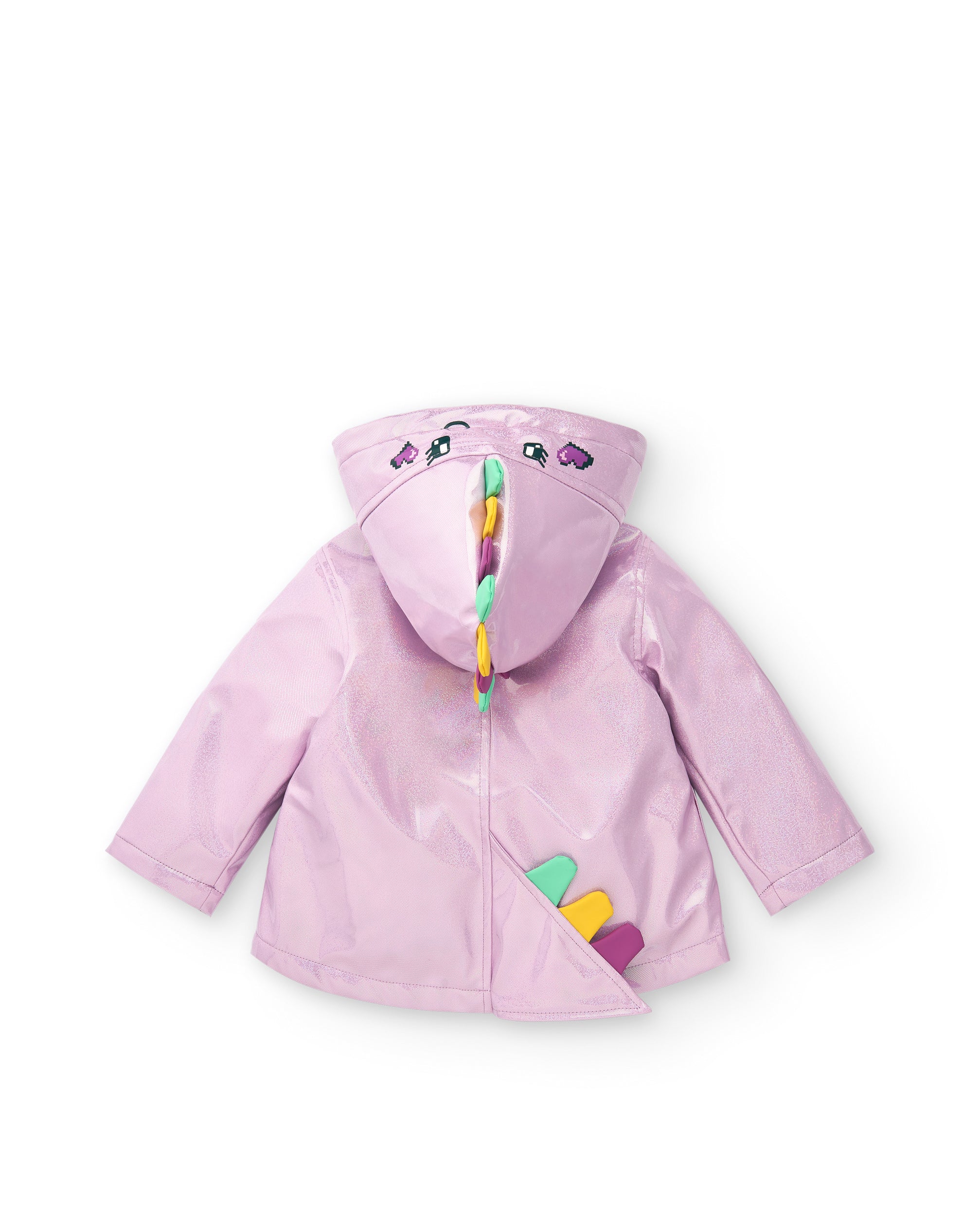 Chubasquero lila con capucha arcoíris para niña colección Cyber