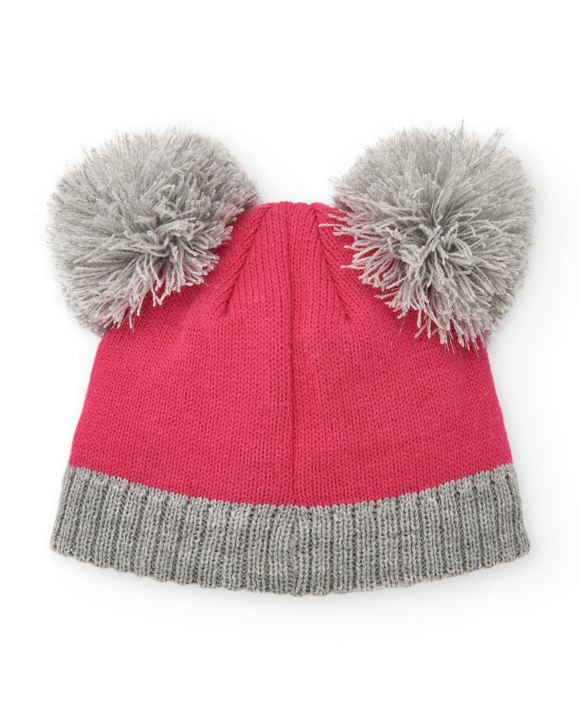 Gorro tricot para niña en rosa con diseño de personaje