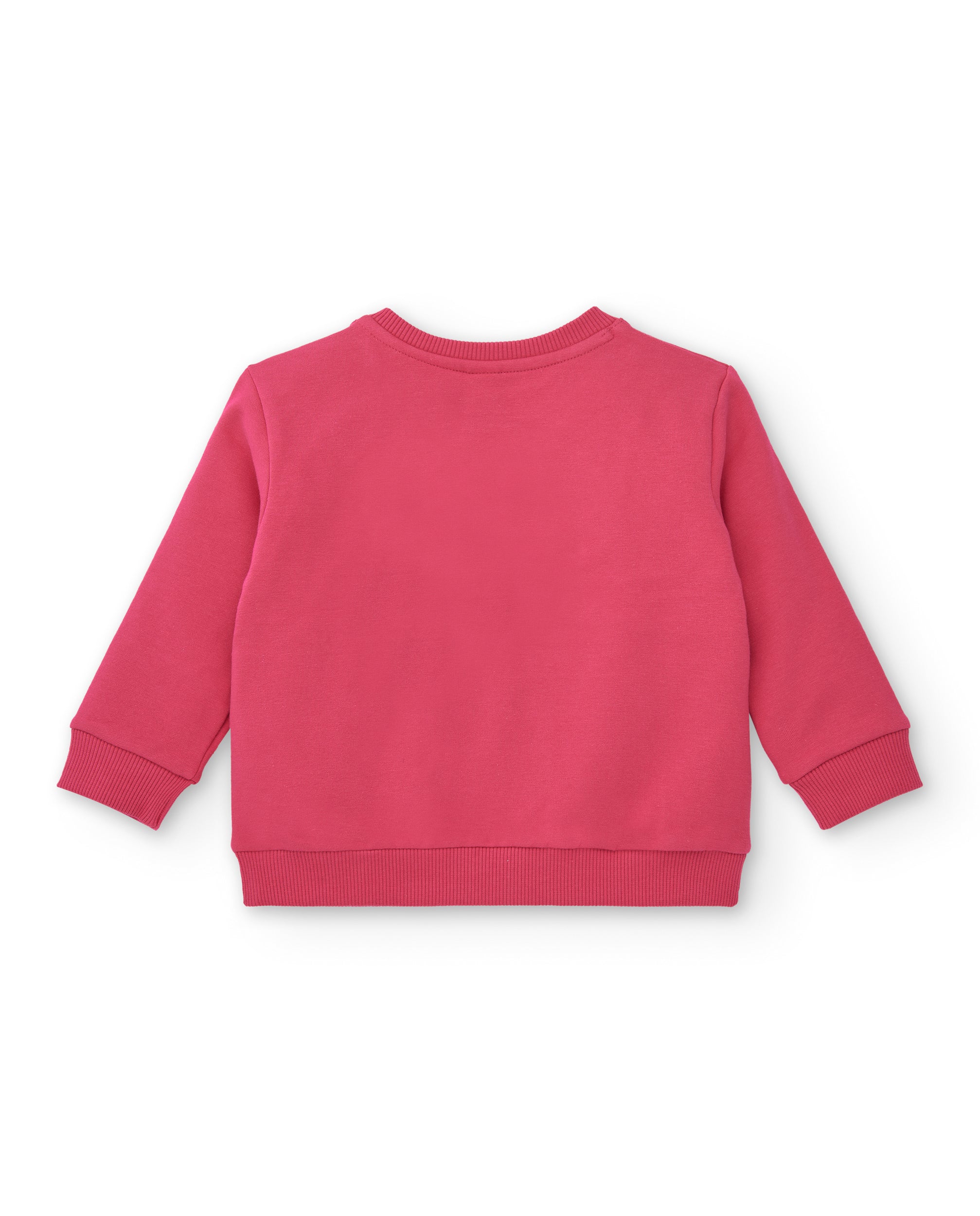Sudadera de felpa para niña en fucsia con estampado floral