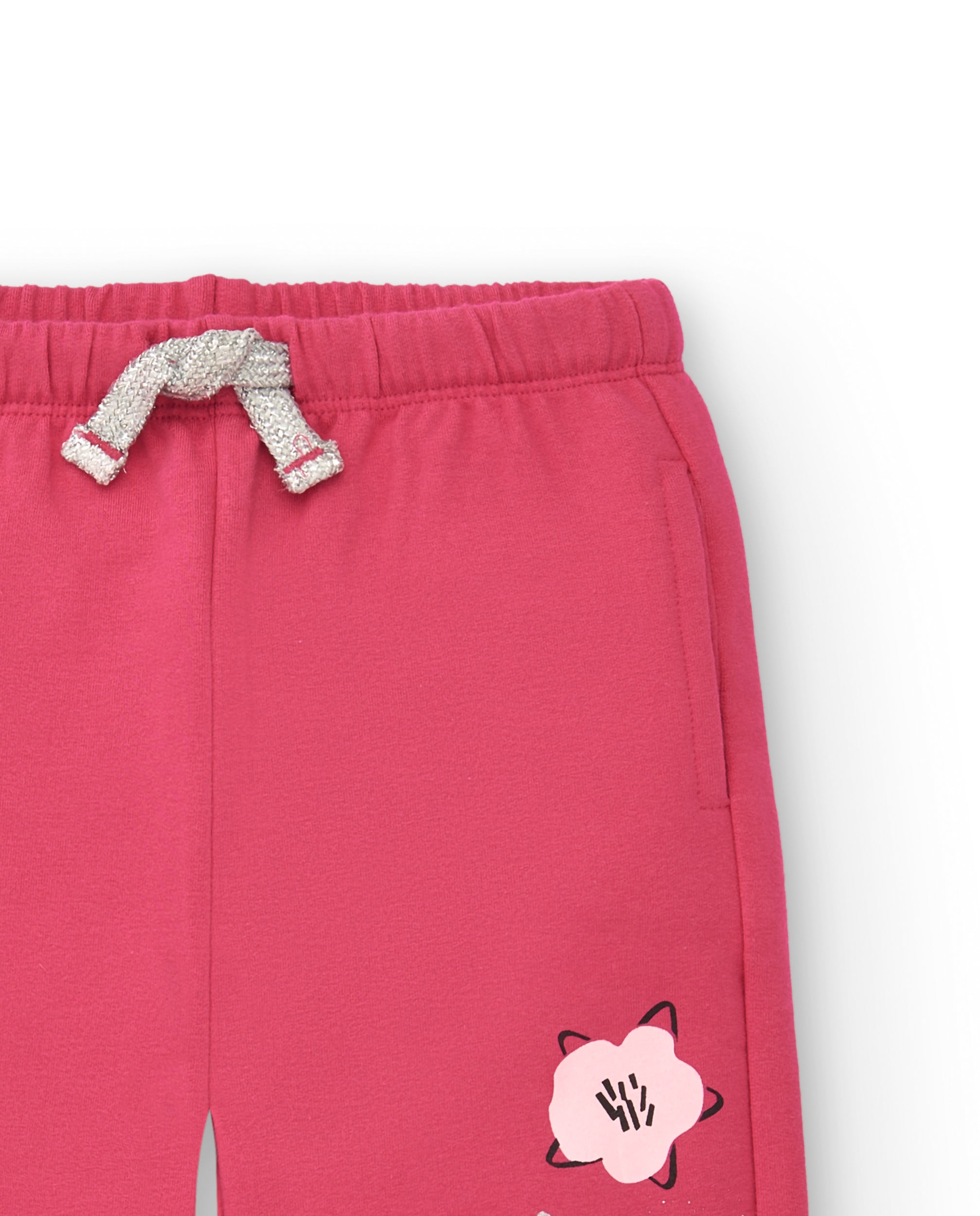 Pantalones de chándal rosas con estampado de estrella para niña