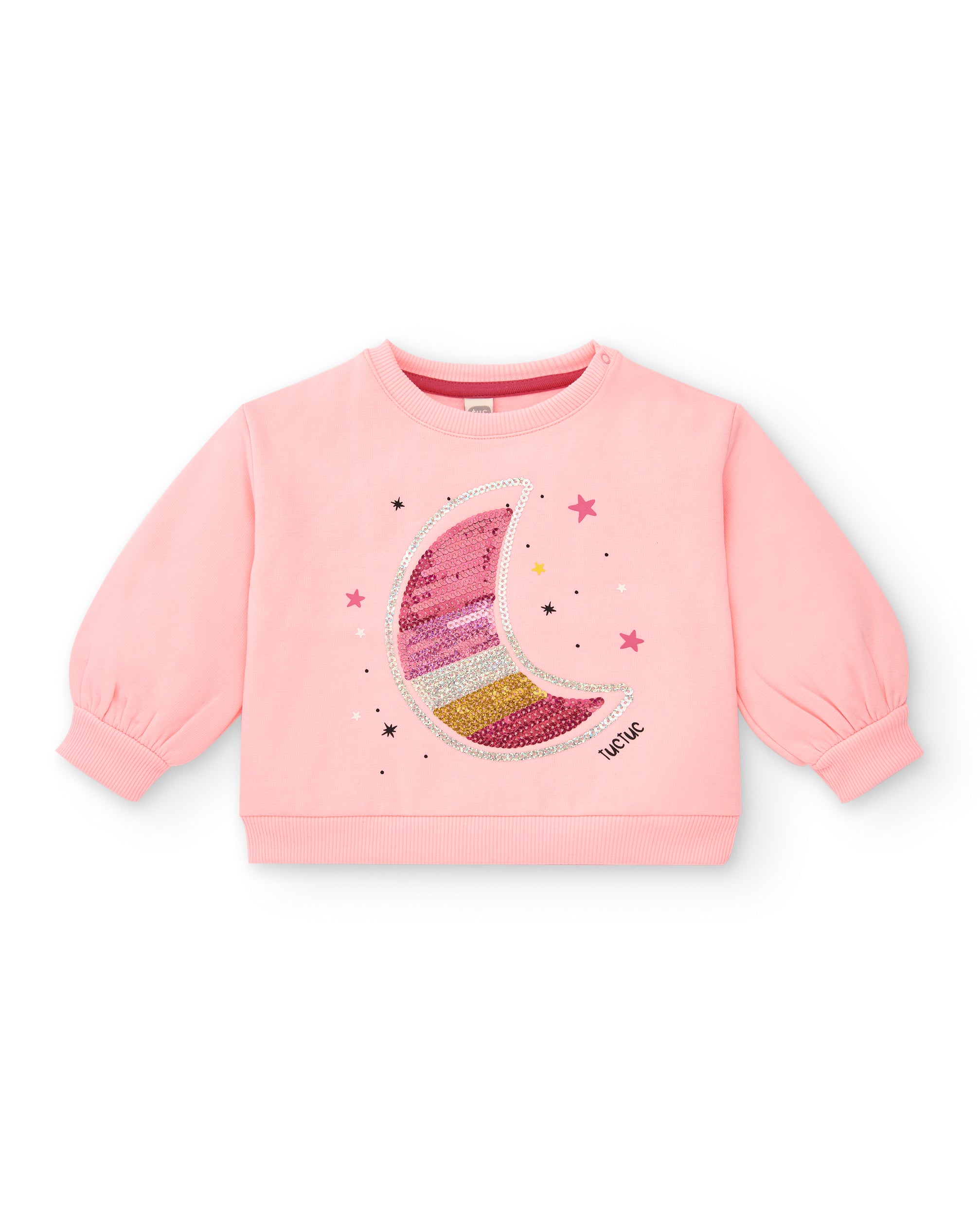 Sudadera para niña en color rosa con diseño de luna de