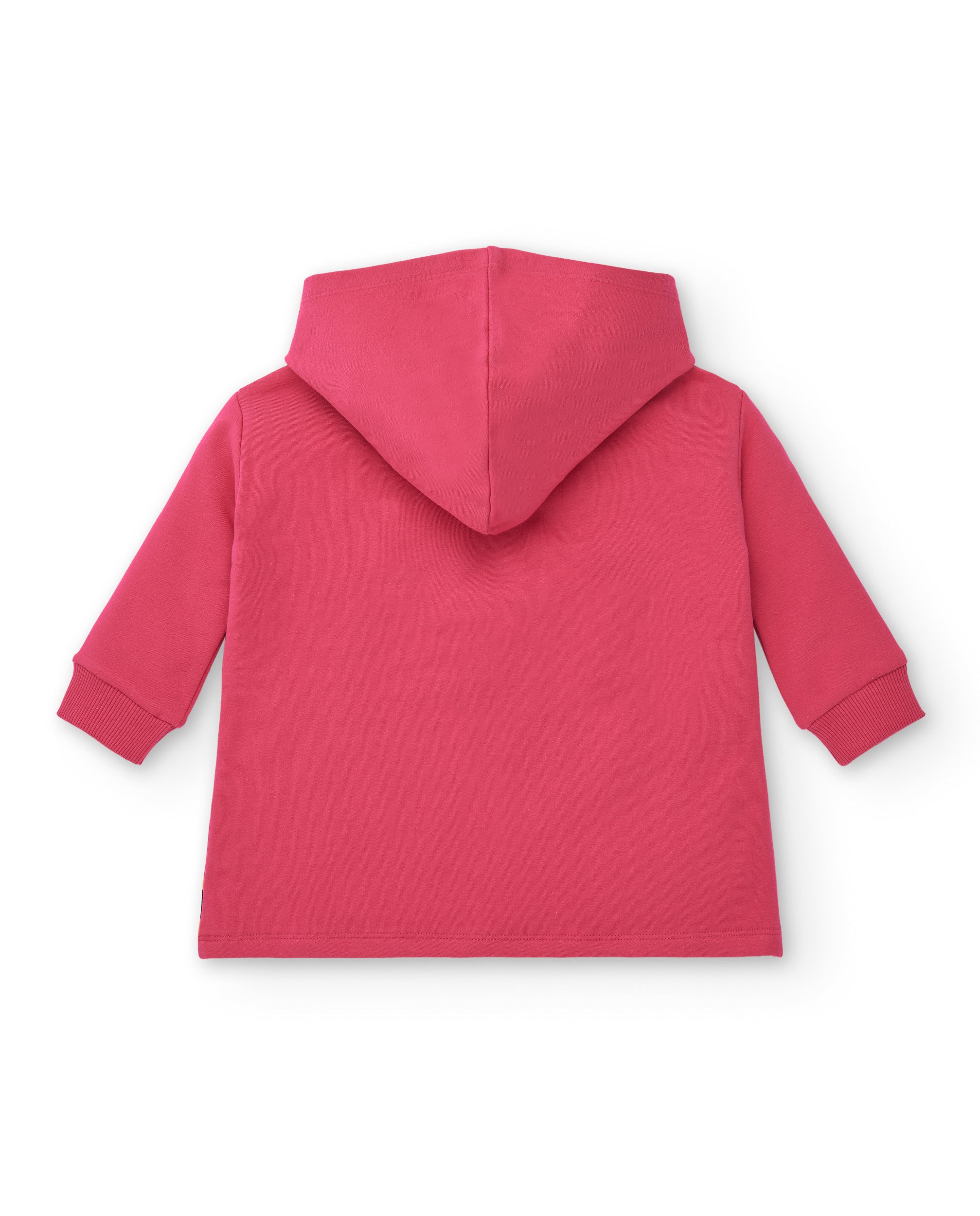 Sudadera con capucha para niña en color fucsia con diseño de