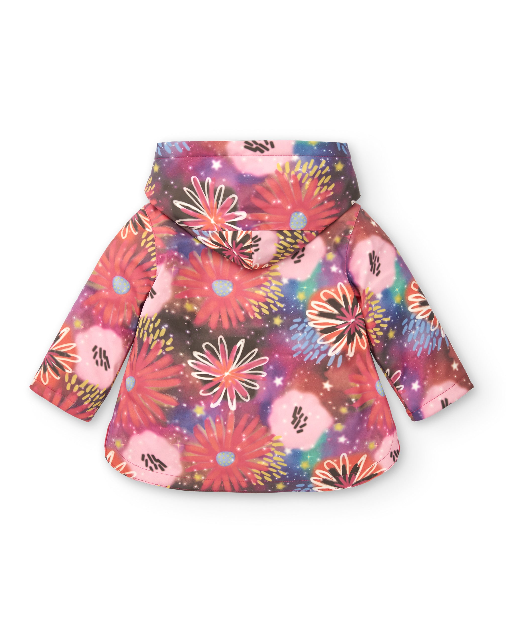 Chaqueta impermeable para niña en color rosa con estampado