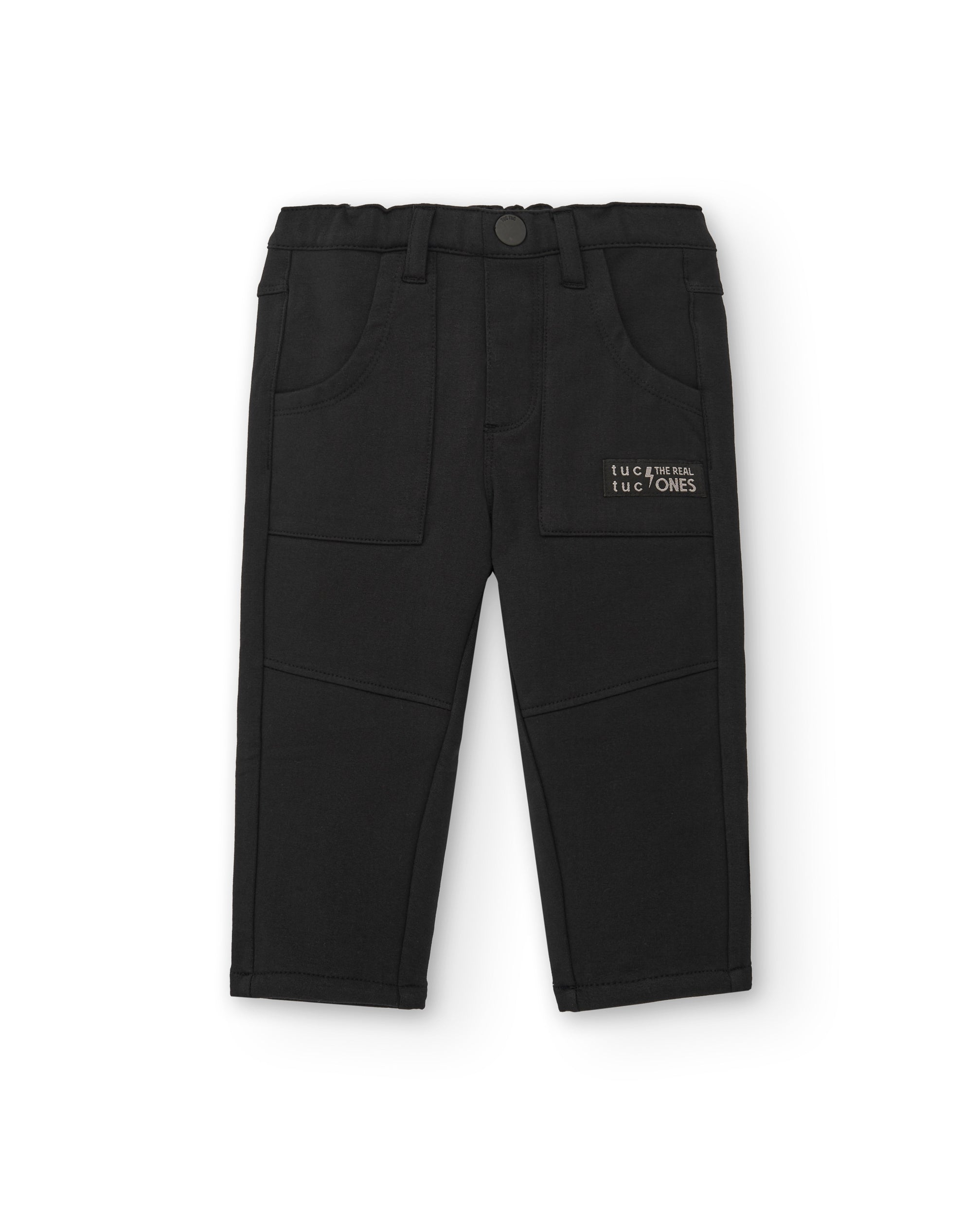Pantalón felpa niño en negro con bolsillos colección Cartoon