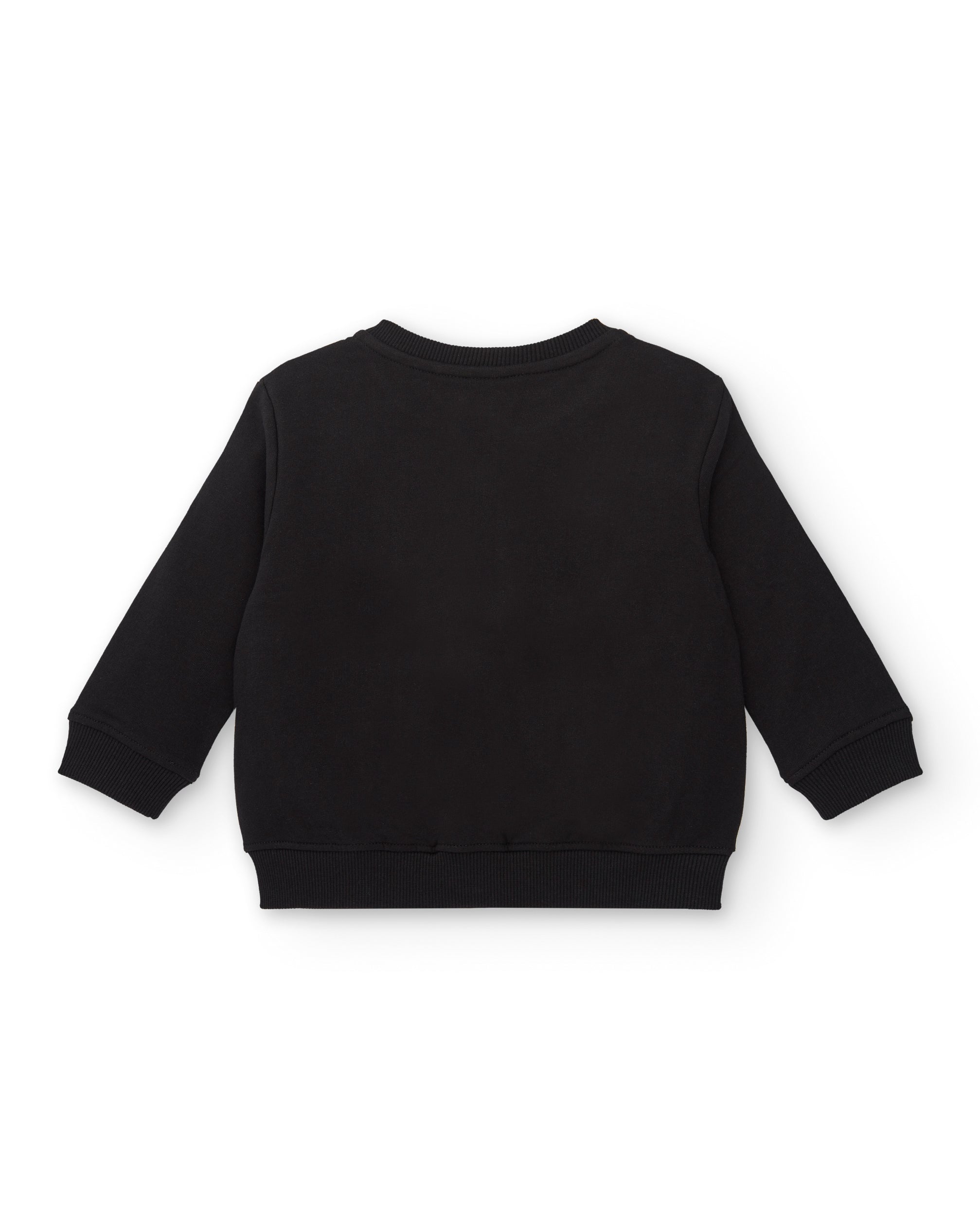 Sudadera felpa niño en negro con cremallera y diseño de tigre