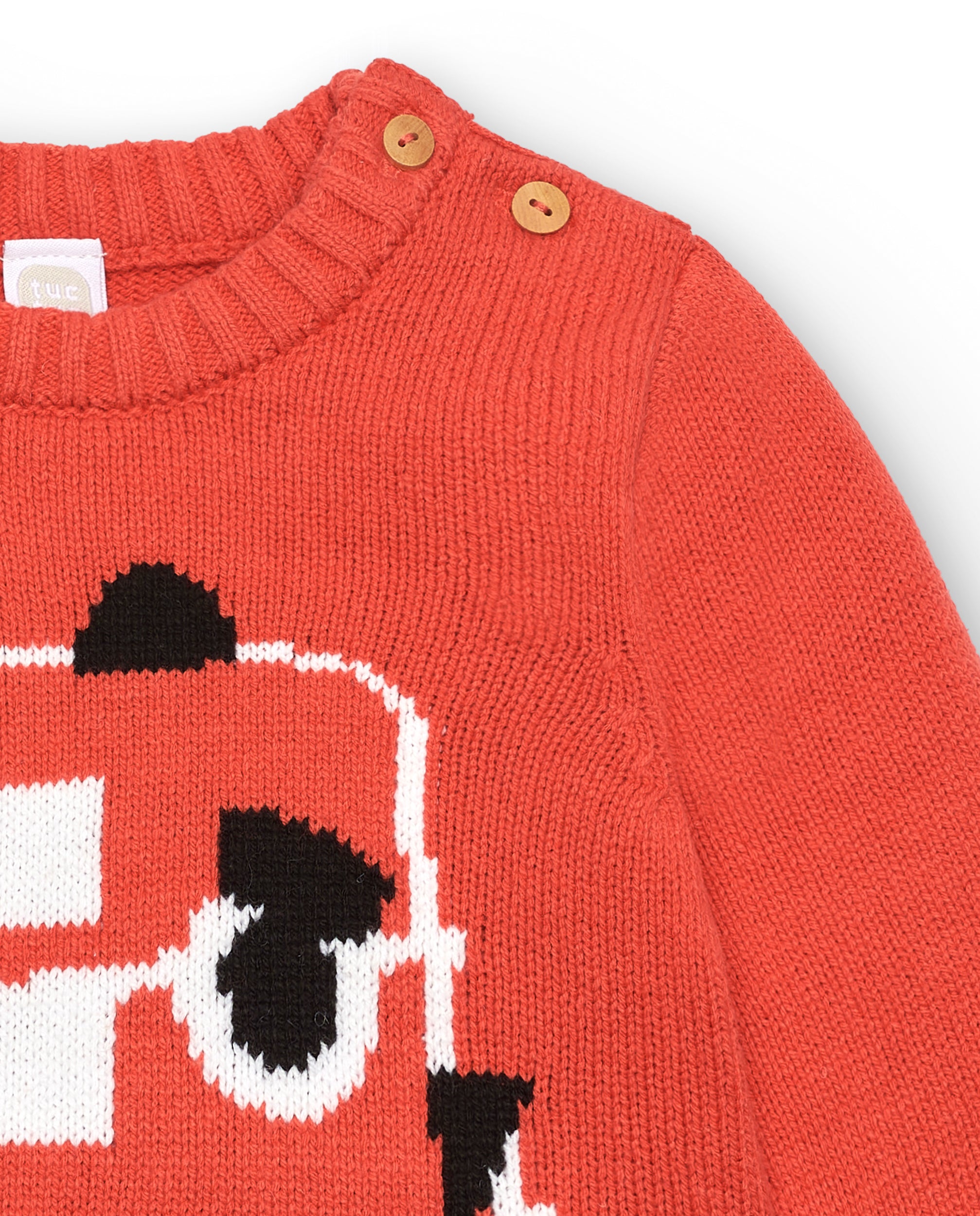 Jersey tricot niño en rojo con diseño de autobús colección