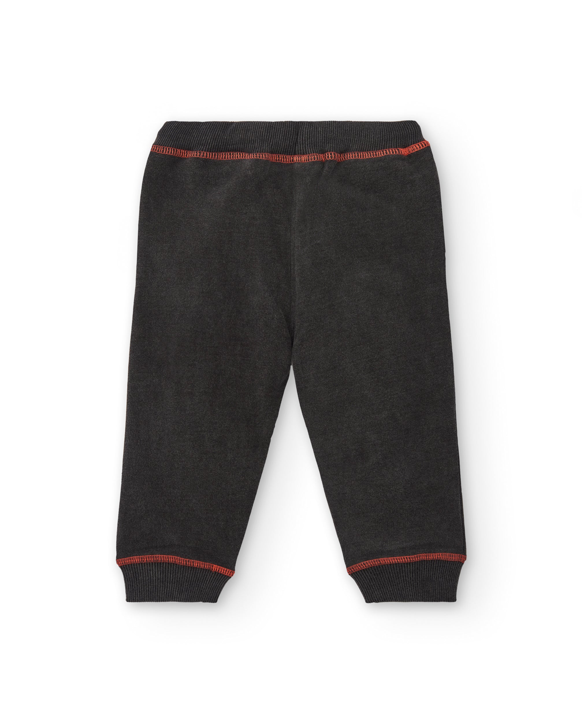 Pantalón felpa niño en negro con cordón ajustable colección